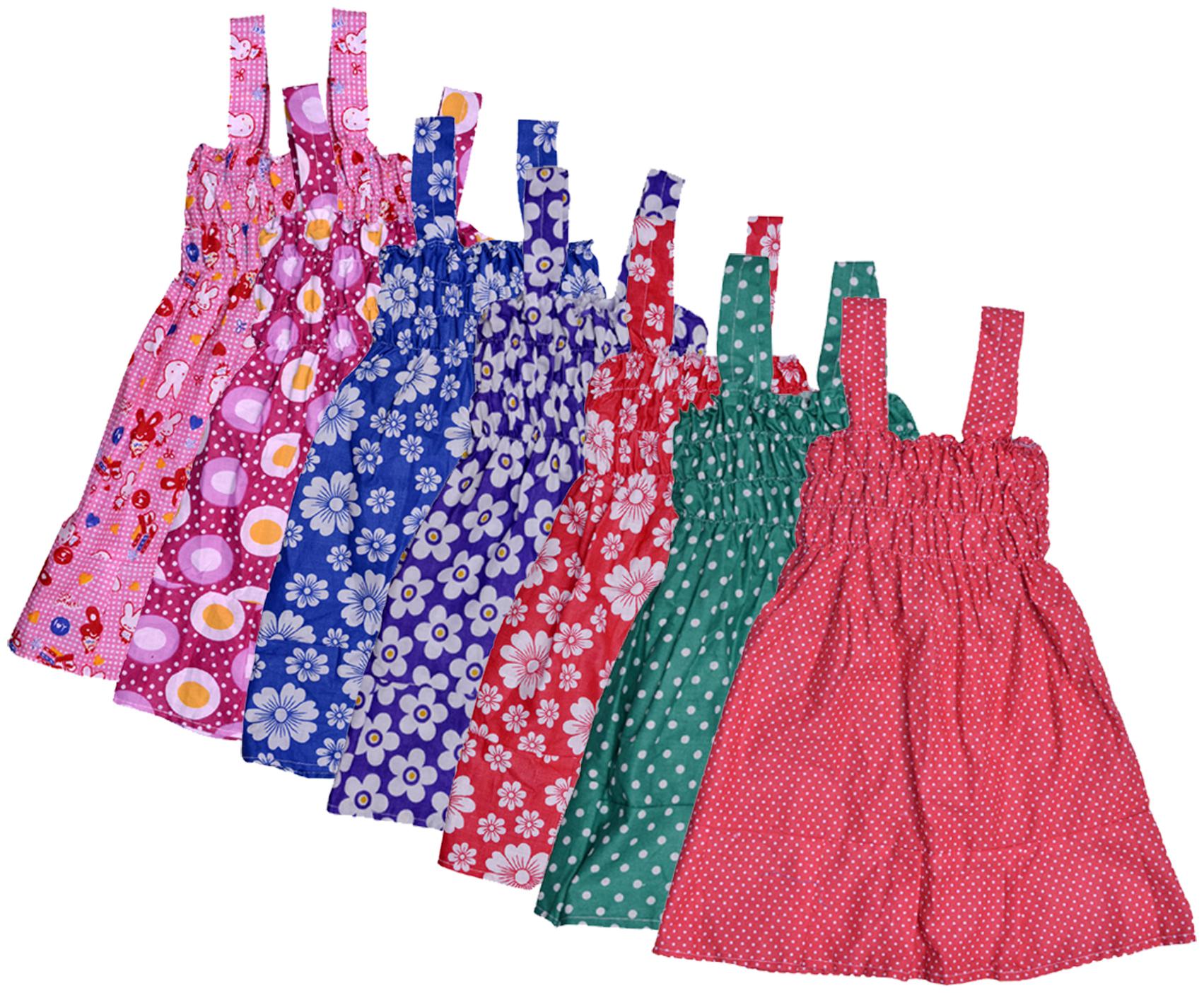 

Indiweaves Baby girl Cotton Printed Princess frock - Multi