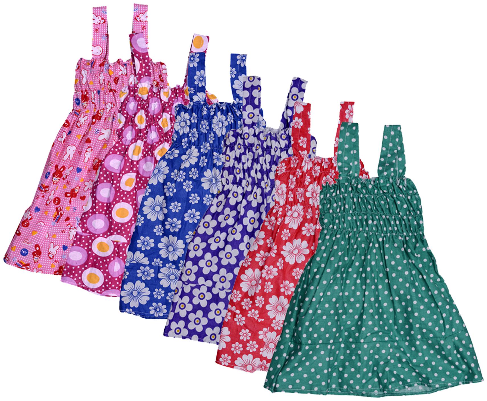 

Indiweaves Baby girl Cotton Printed Princess frock - Multi