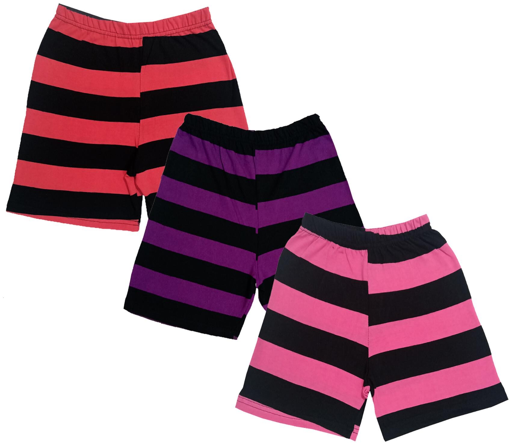

IndiWeaves Boys Cotton Striped Shorts (Pack of 3) Multi