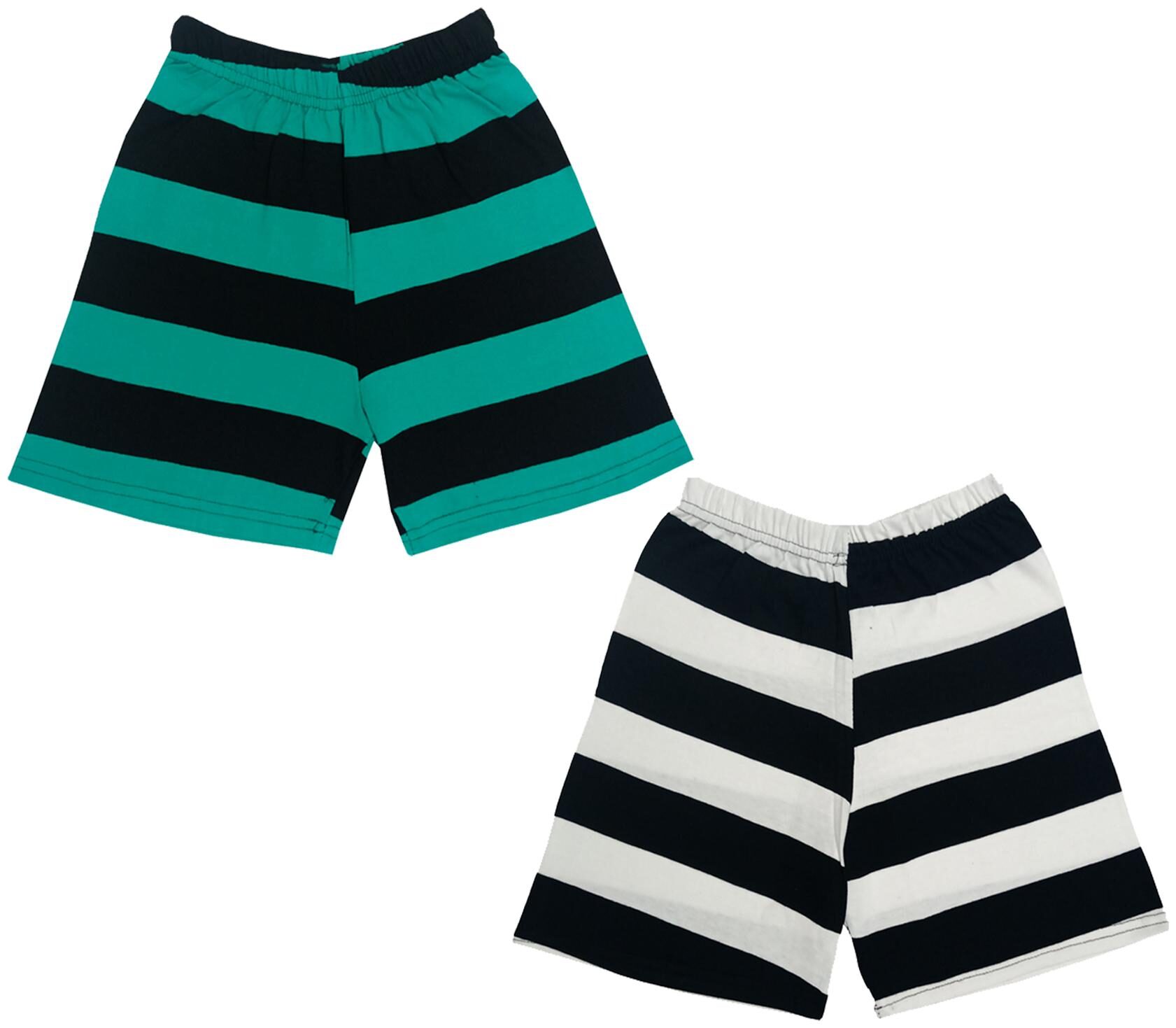 

IndiWeaves Boys Cotton Striped Shorts (Pack of 2) Multi