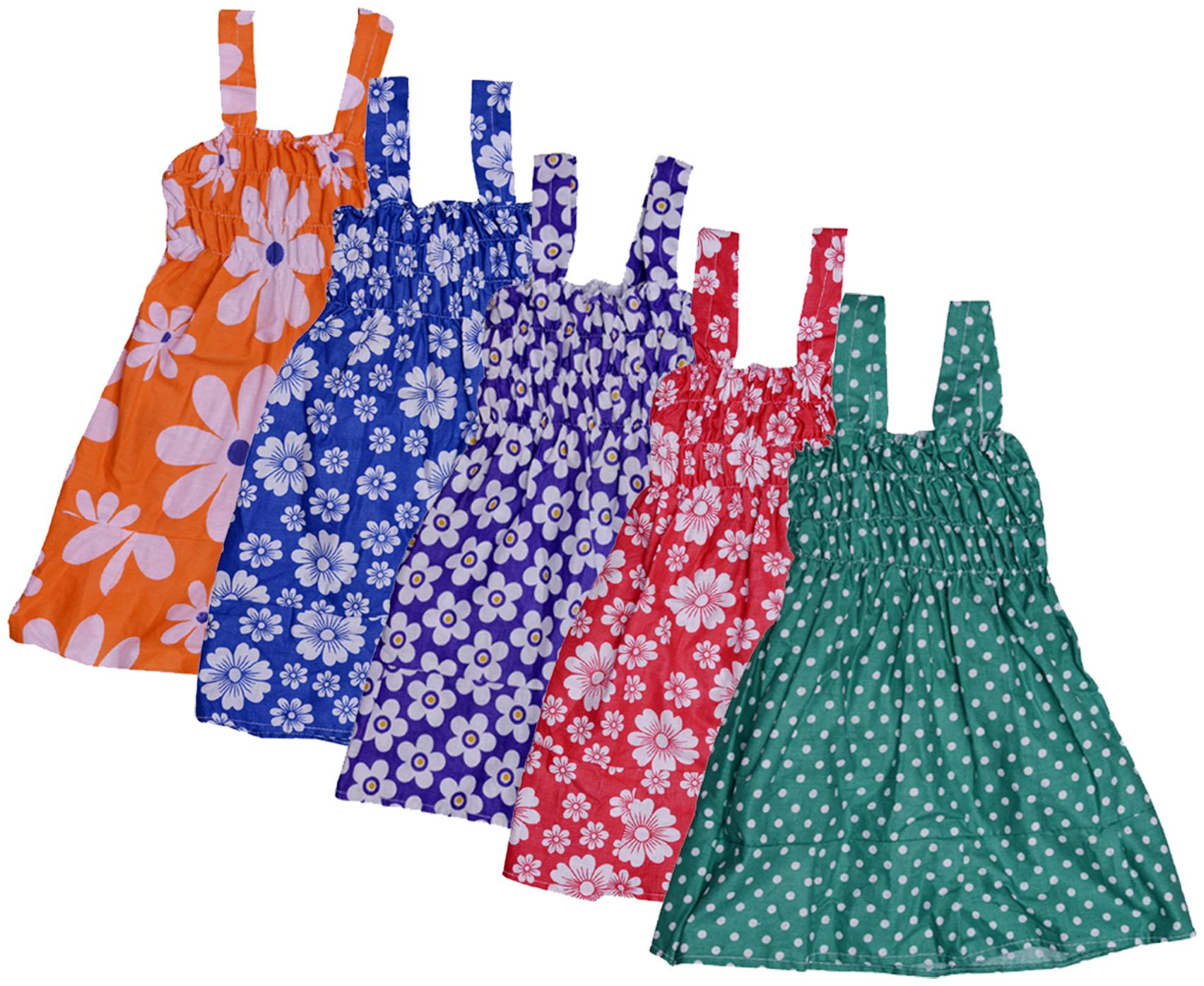 

Indiweaves Baby girl Cotton Printed Princess frock - Multi