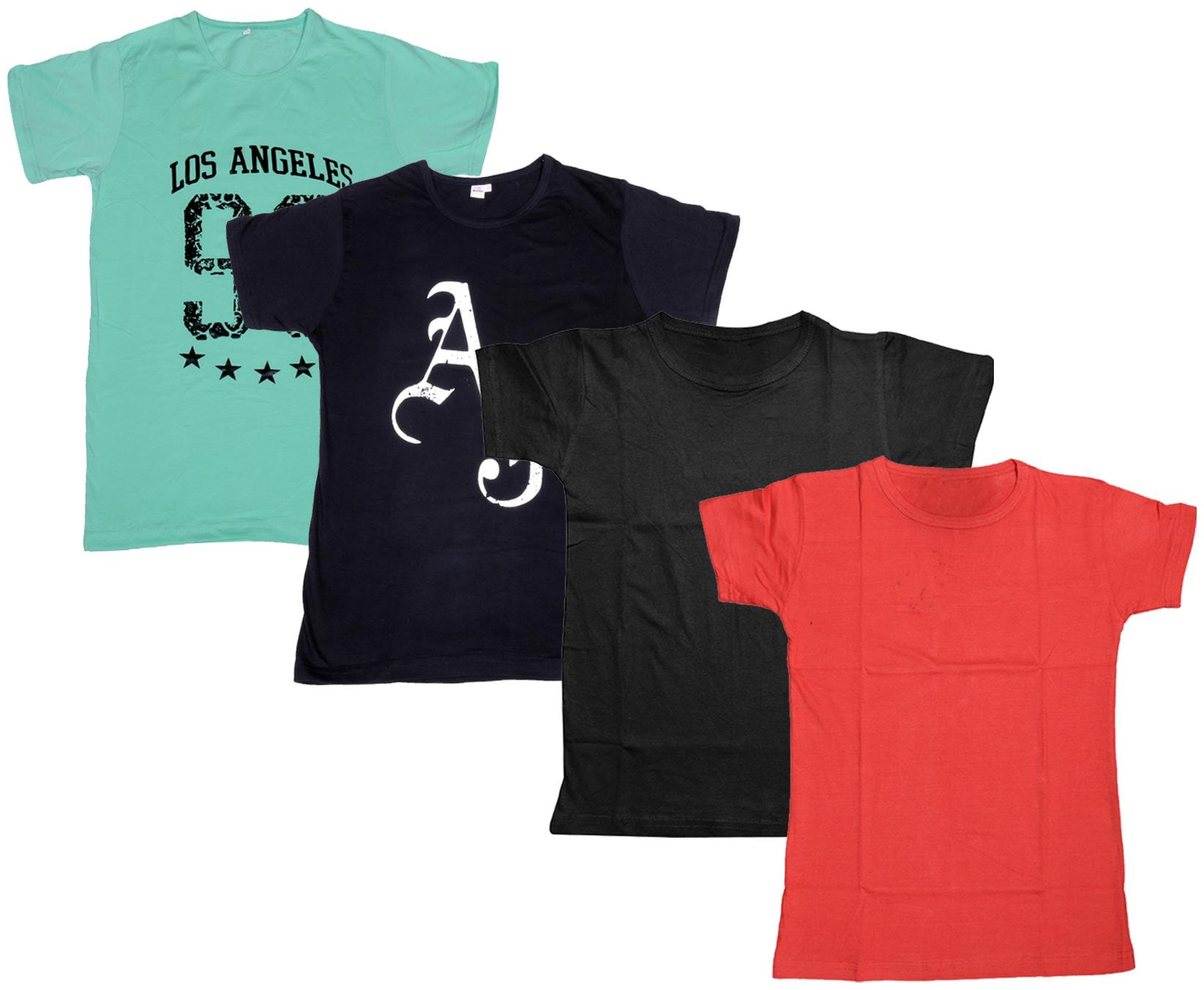 

Indiweaves Boy Cotton Solid T-shirt - Multi