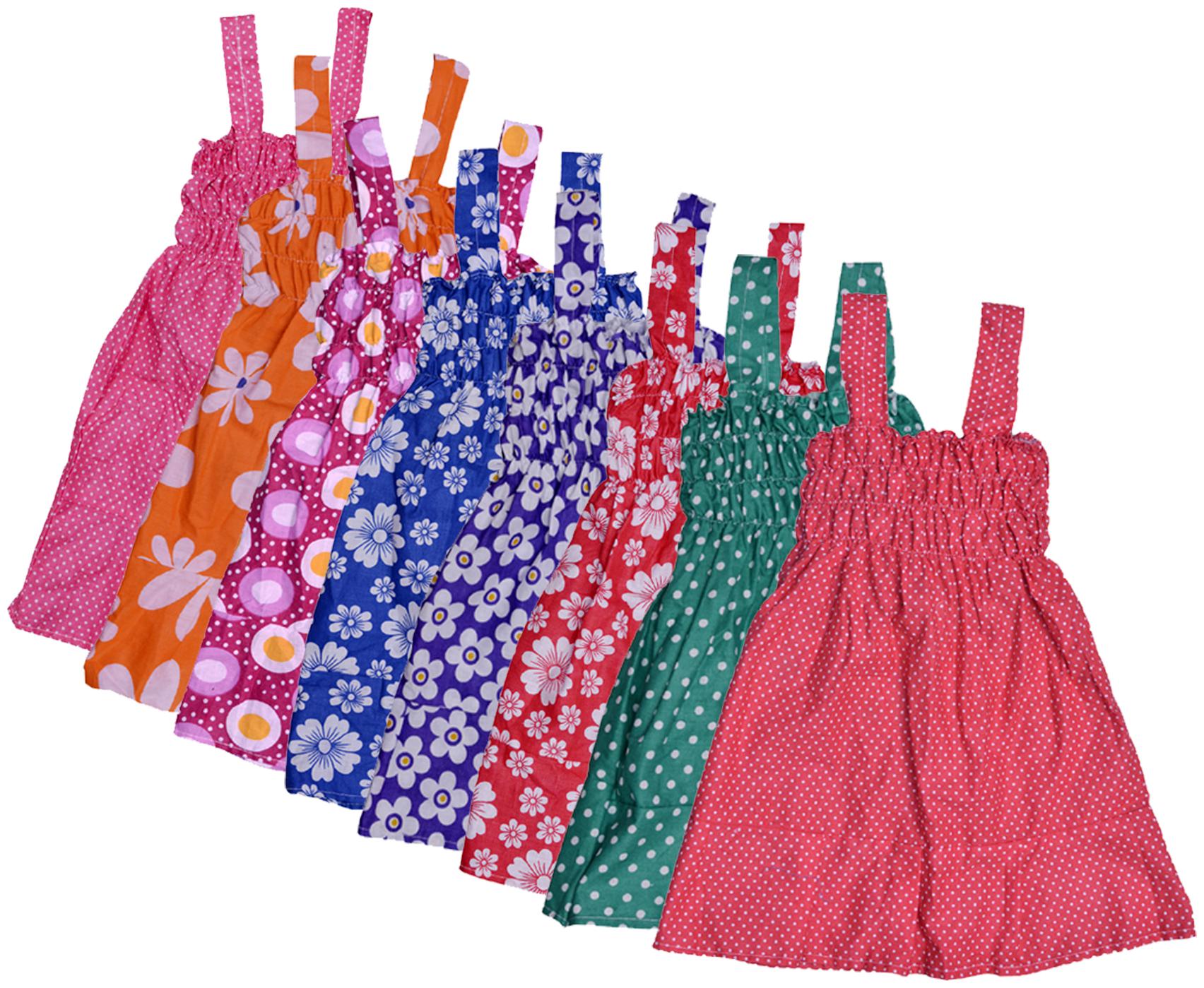 

Indiweaves Baby girl Cotton Printed Princess frock - Multi