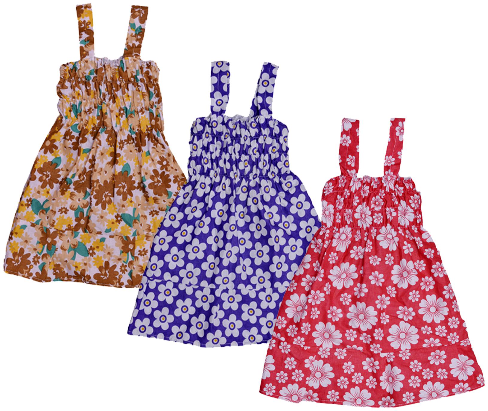

Indiweaves Baby girl Cotton Printed Princess frock - Multi