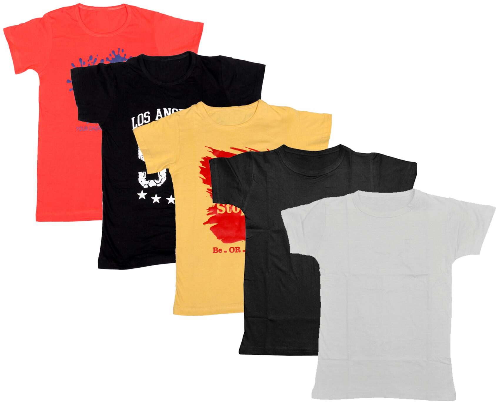 

Indiweaves Boy Cotton Solid T-shirt - Multi