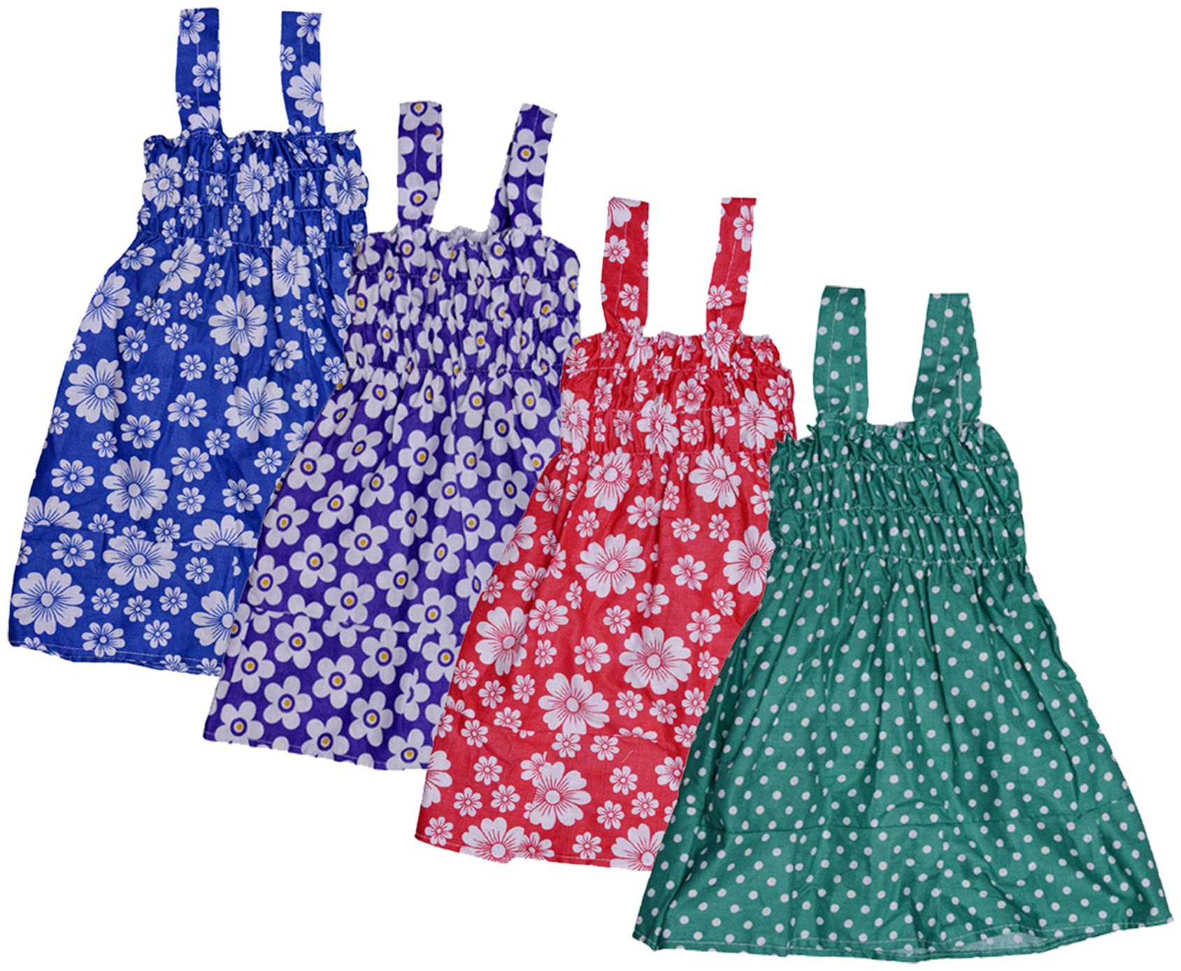 

Indiweaves Baby girl Cotton Printed Princess frock - Multi