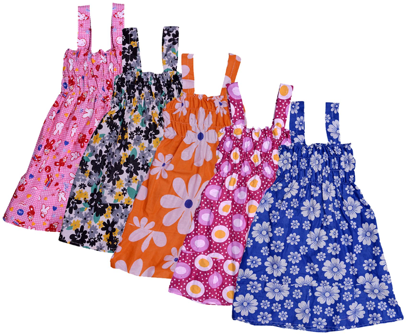 

Indiweaves Baby girl Cotton Printed Princess frock - Multi