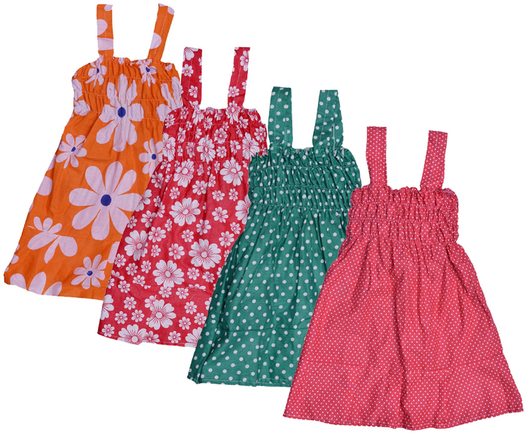 

Indiweaves Baby girl Cotton Printed Princess frock - Multi