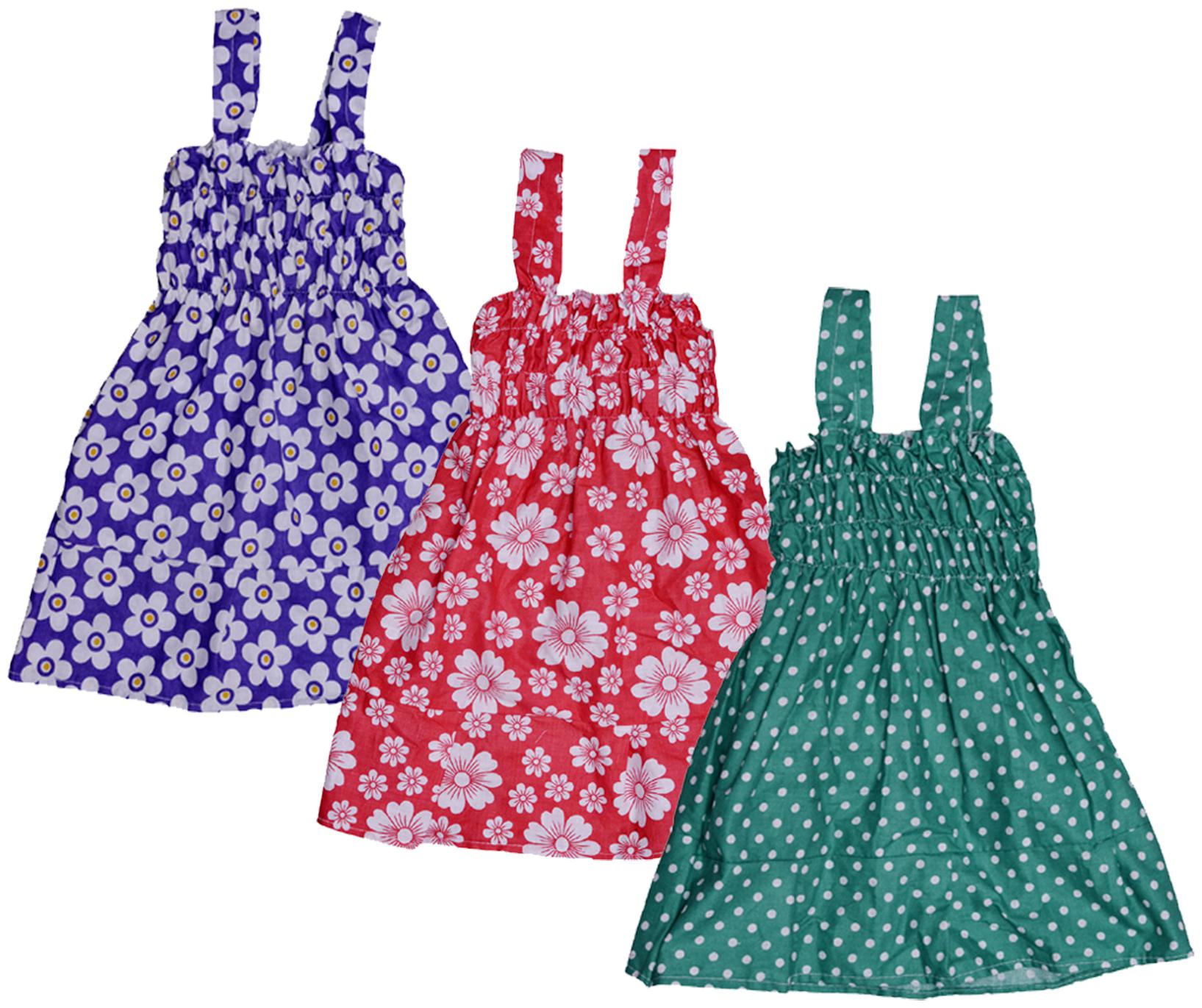 

Indiweaves Baby girl Cotton Printed Princess frock - Multi