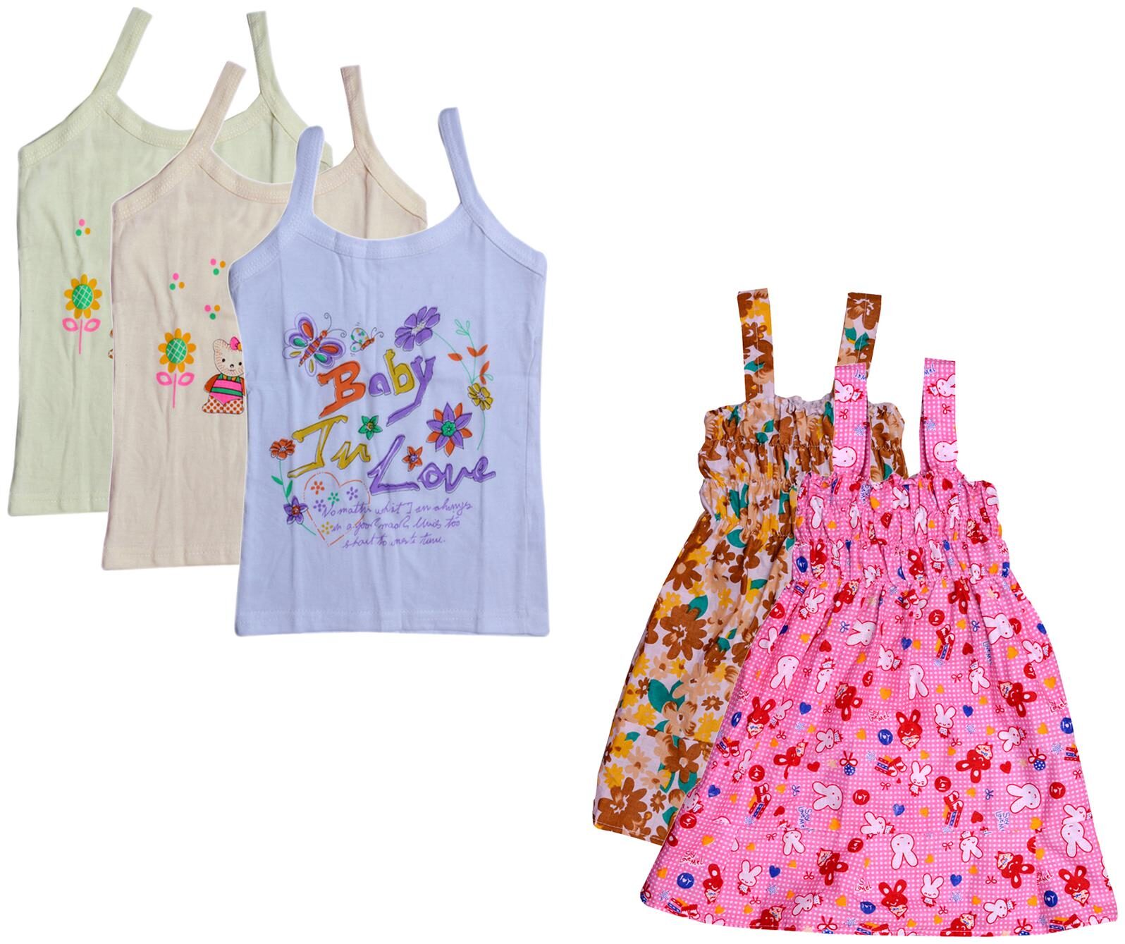 

Indiweaves Girl Cotton Printed Top - Multi