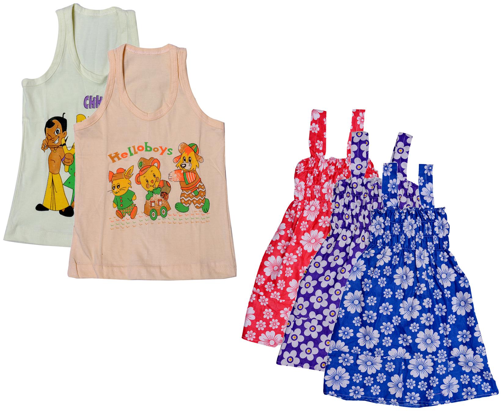 

Indiweaves Girl Cotton Printed Top - Multi