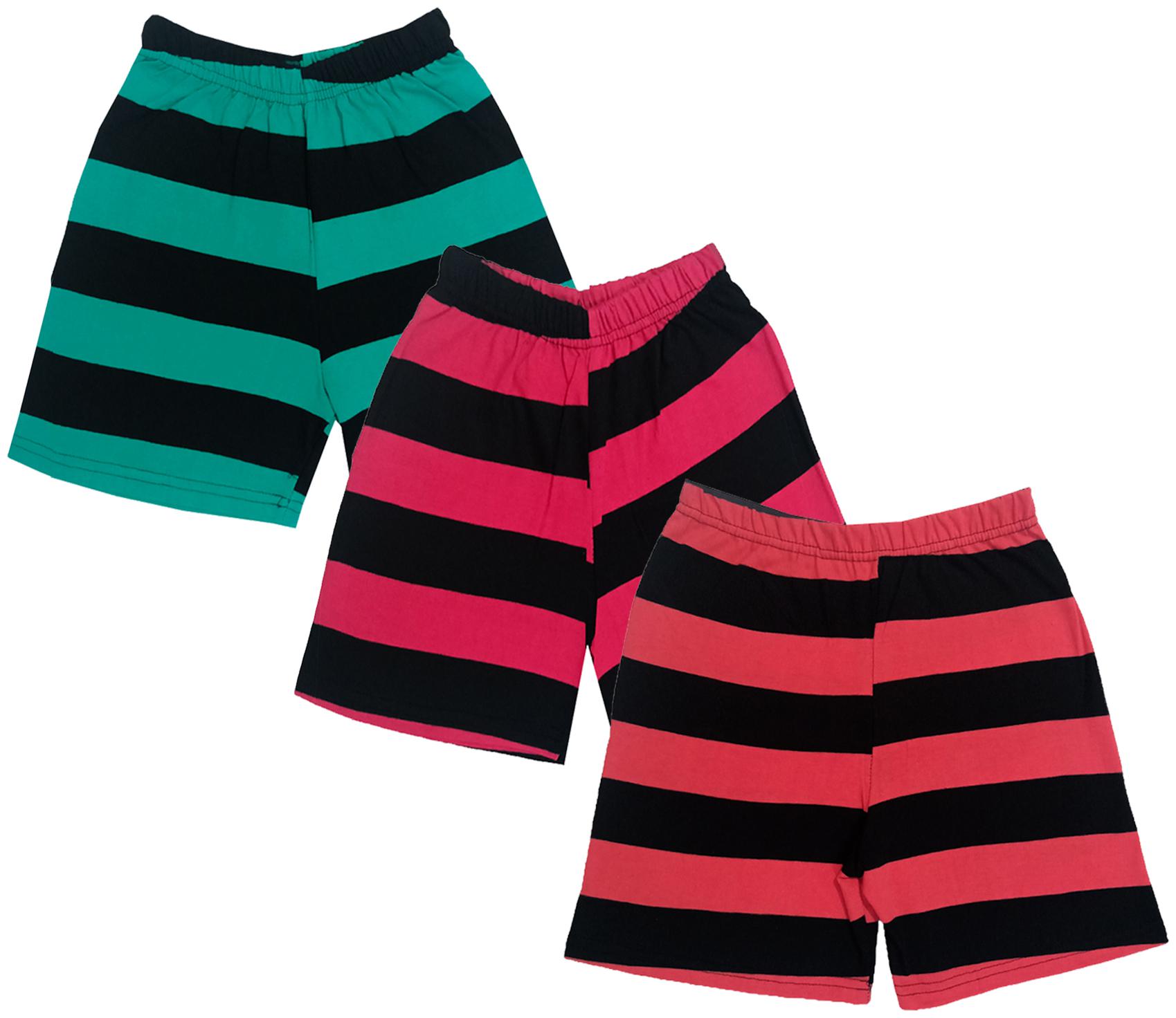 

IndiWeaves Boys Cotton Striped Shorts (Pack of 3) Multi