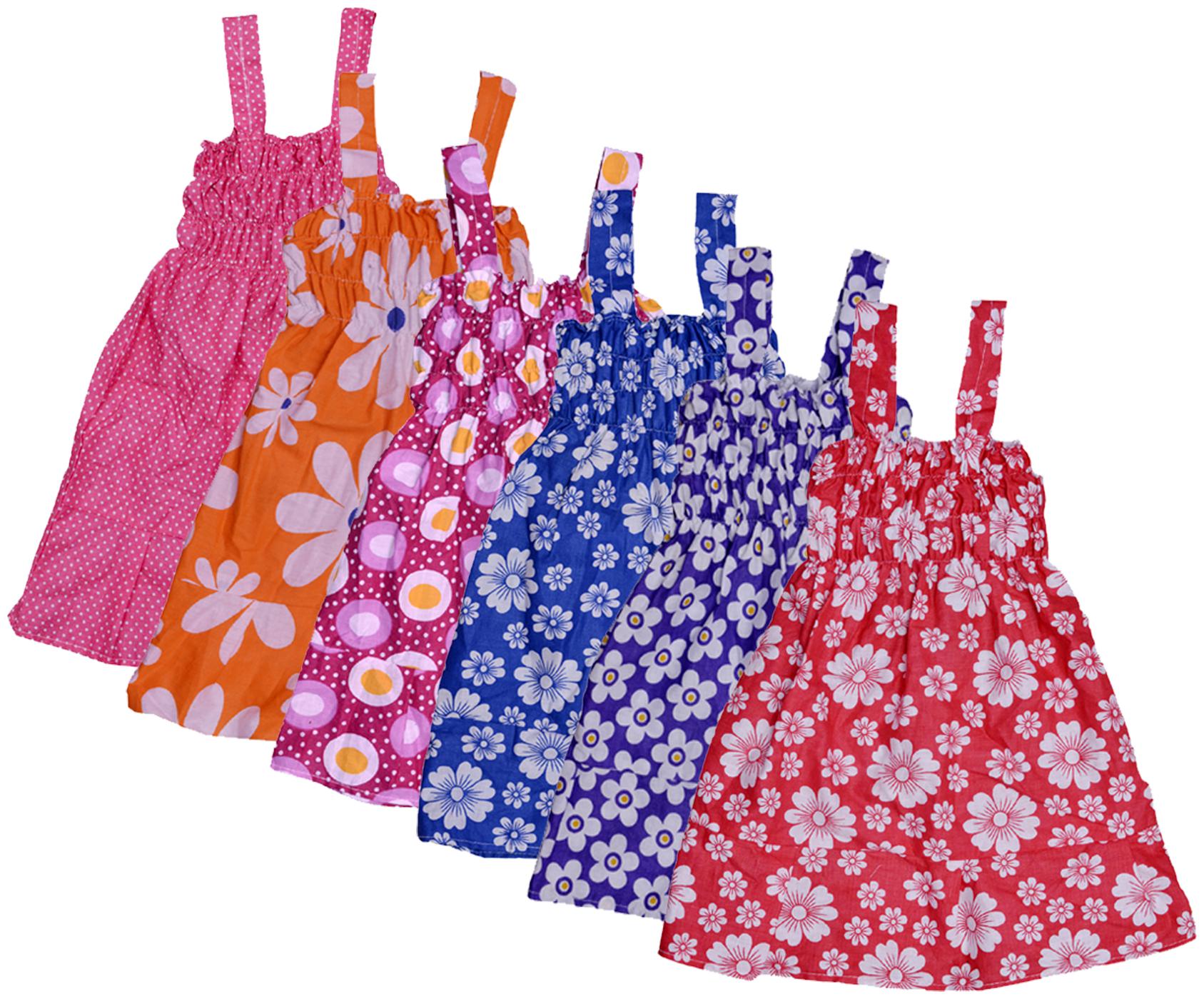 

Indiweaves Baby girl Cotton Printed Princess frock - Multi