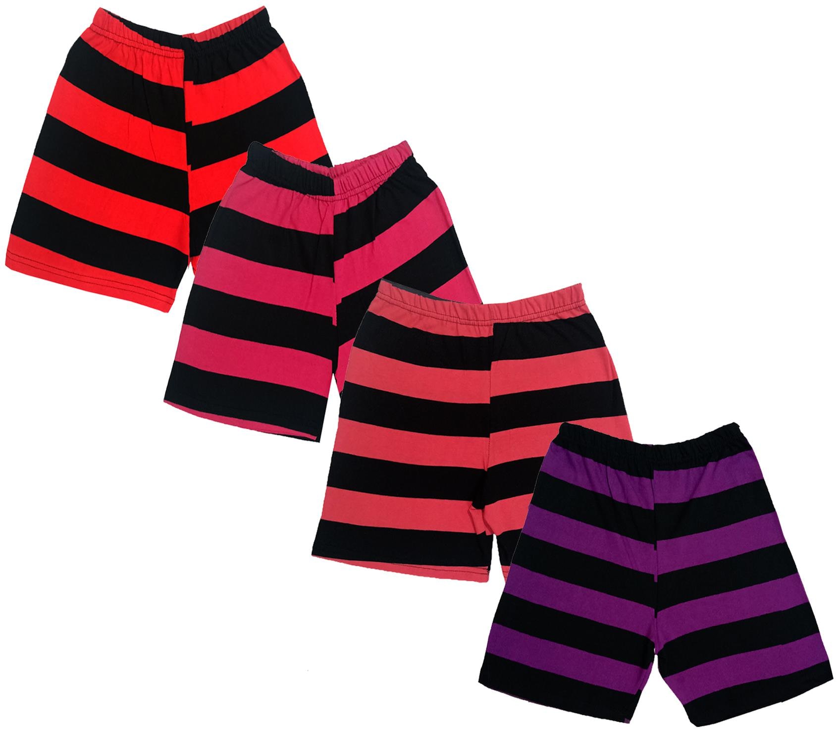 

IndiWeaves Boys Cotton Striped Shorts (Pack of 4) Multi