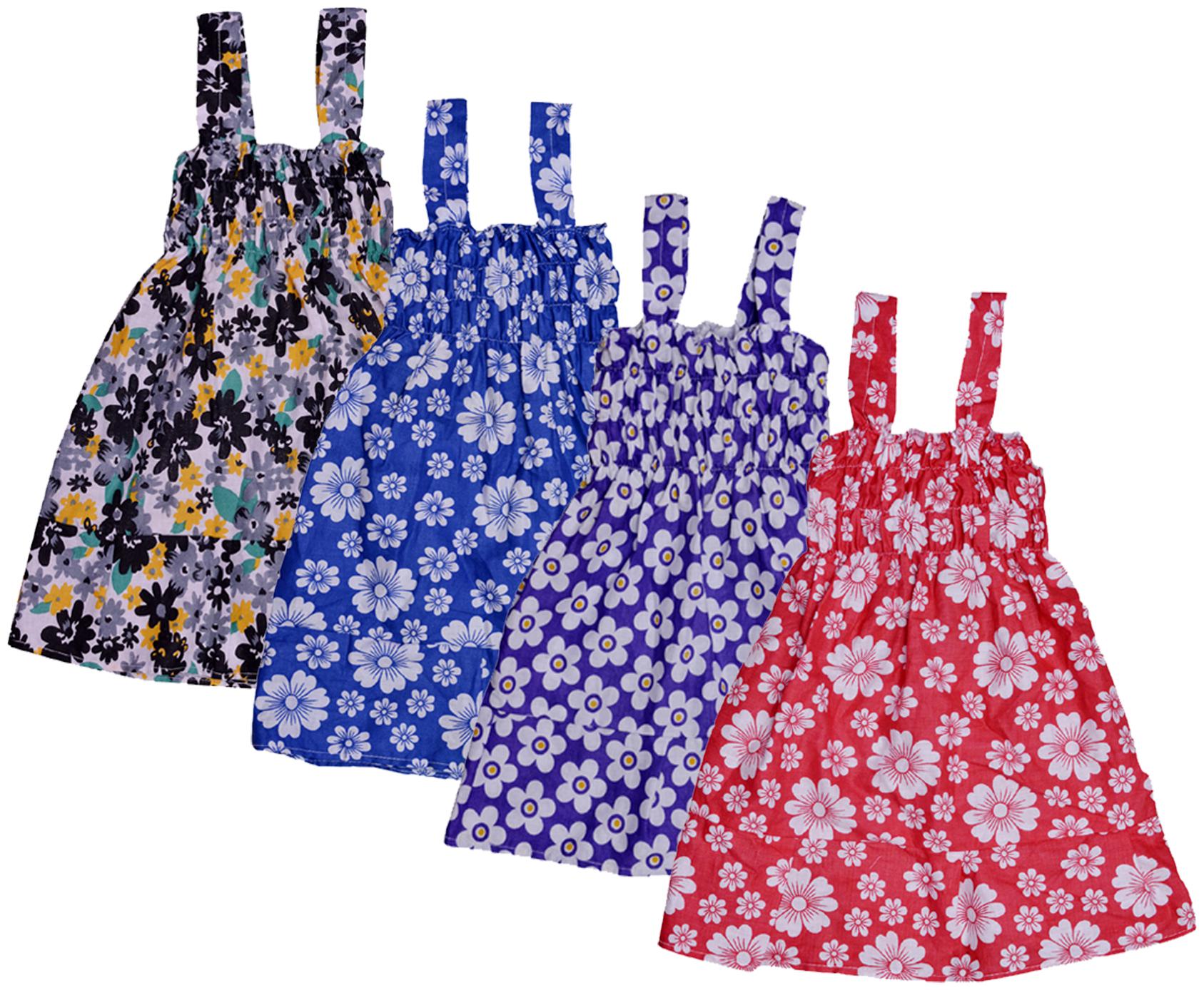 

Indiweaves Baby girl Cotton Printed Princess frock - Multi