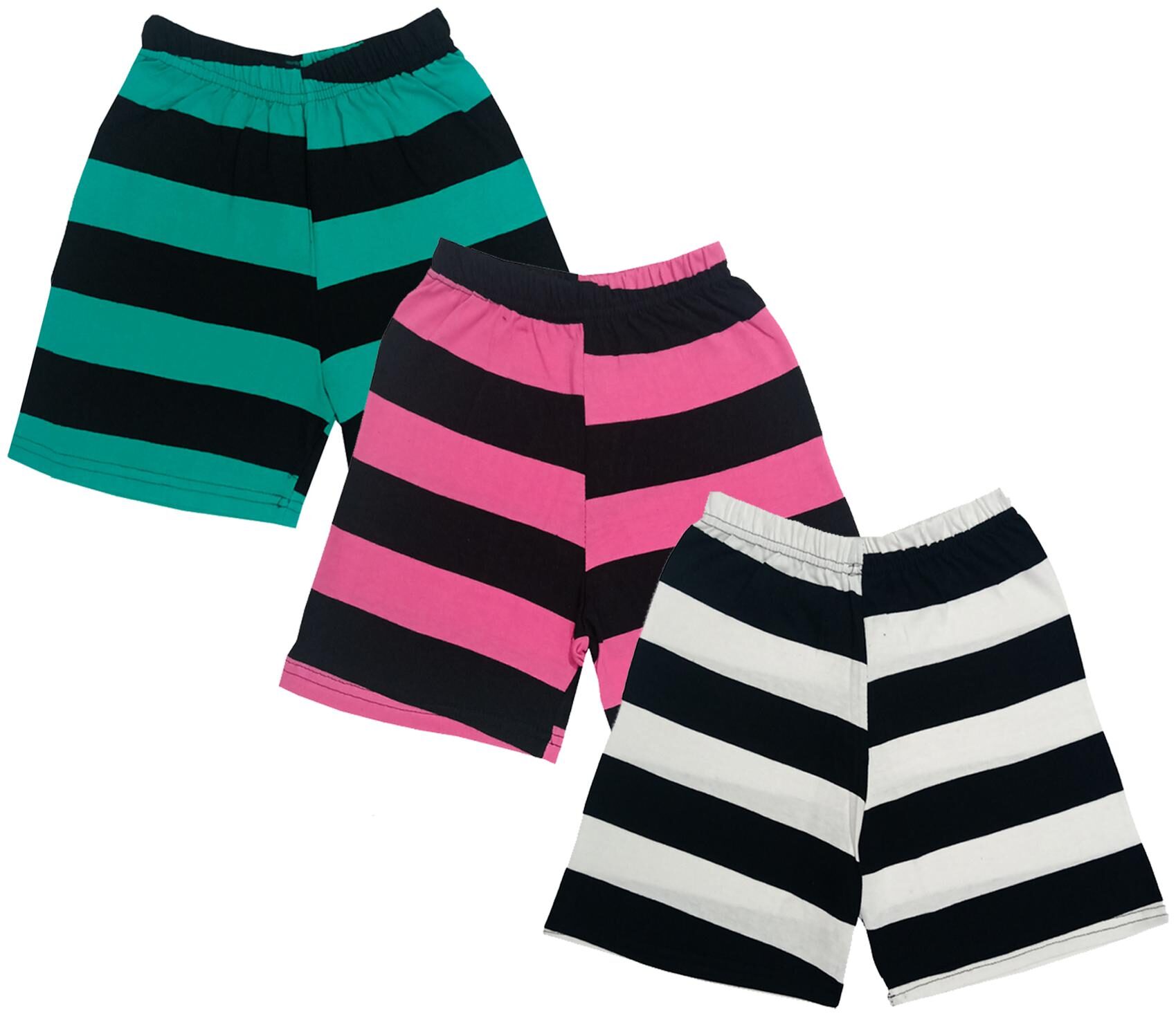 

IndiWeaves Boys Cotton Striped Shorts (Pack of 3) Multi