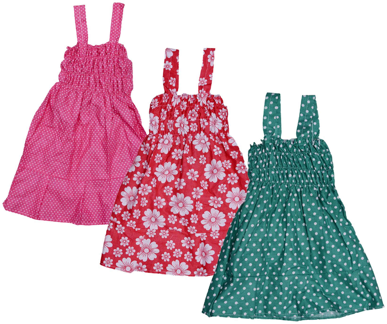 

Indiweaves Baby girl Cotton Printed Princess frock - Multi