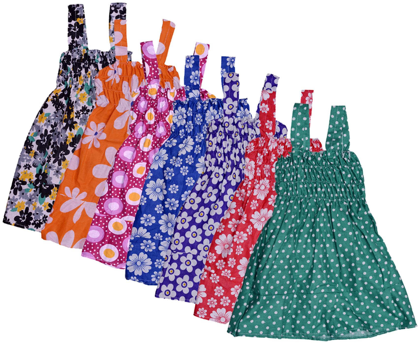 

Indiweaves Baby girl Cotton Printed Princess frock - Multi