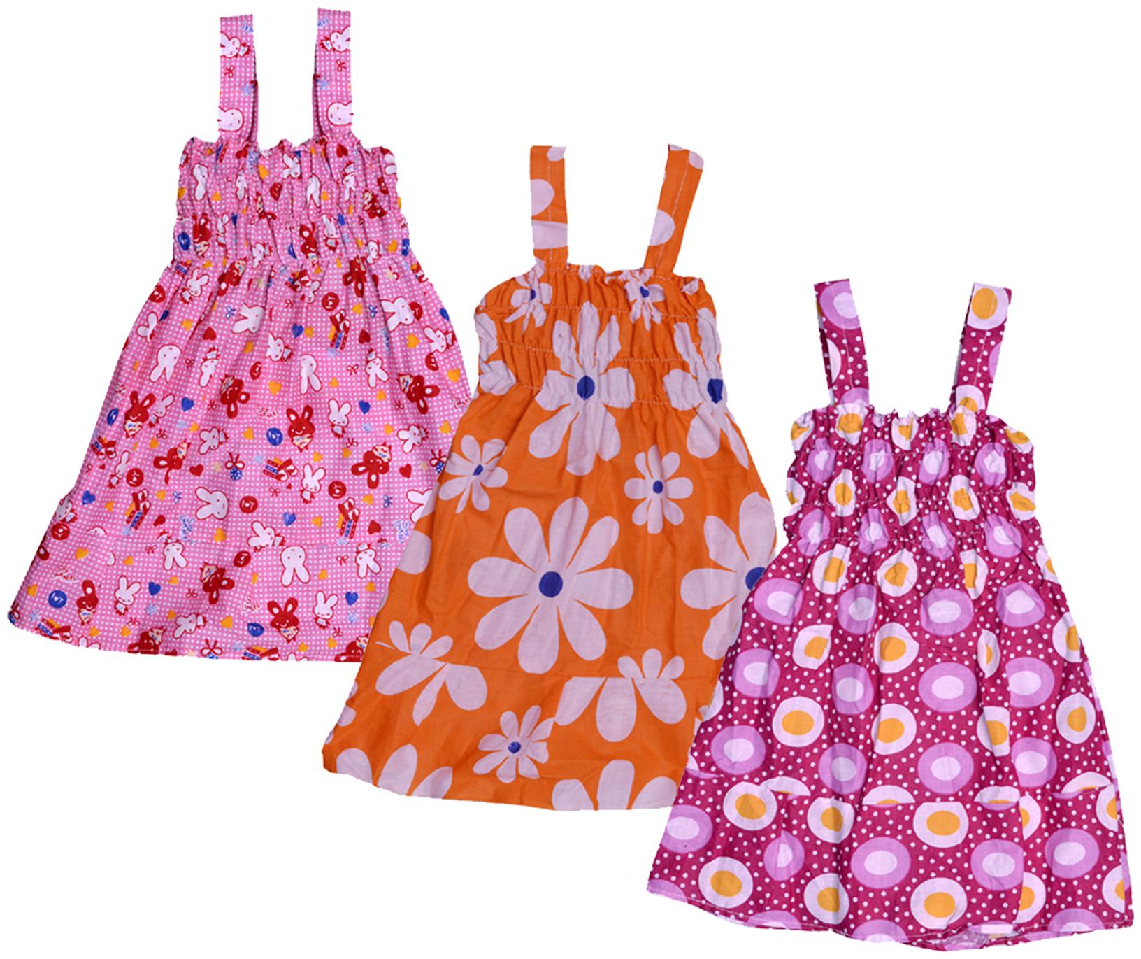 

Indiweaves Baby girl Cotton Printed Princess frock - Multi