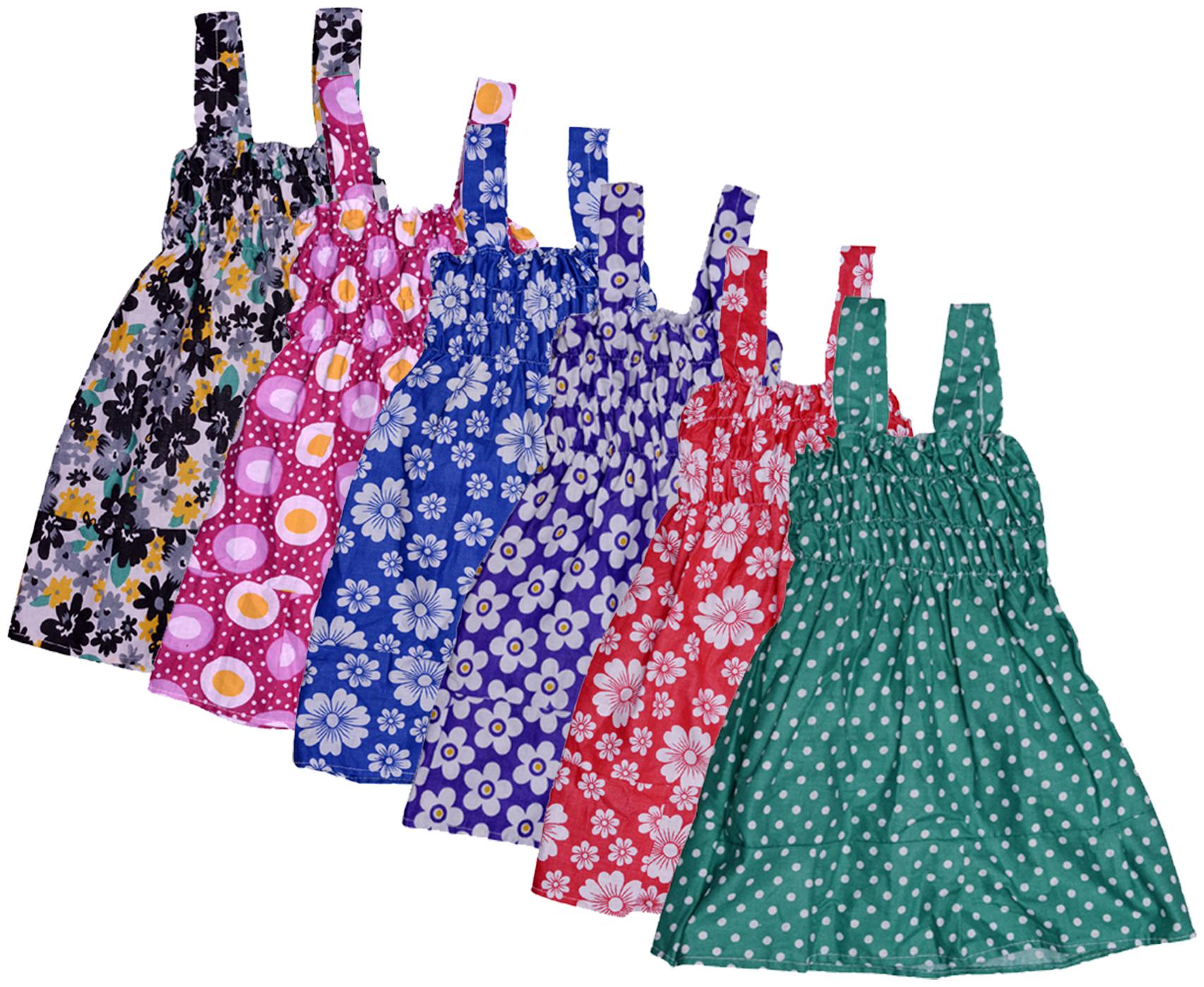 

Indiweaves Baby girl Cotton Printed Princess frock - Multi