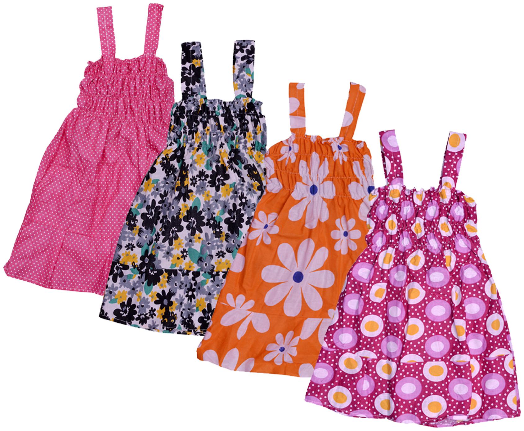 

Indiweaves Baby girl Cotton Printed Princess frock - Multi
