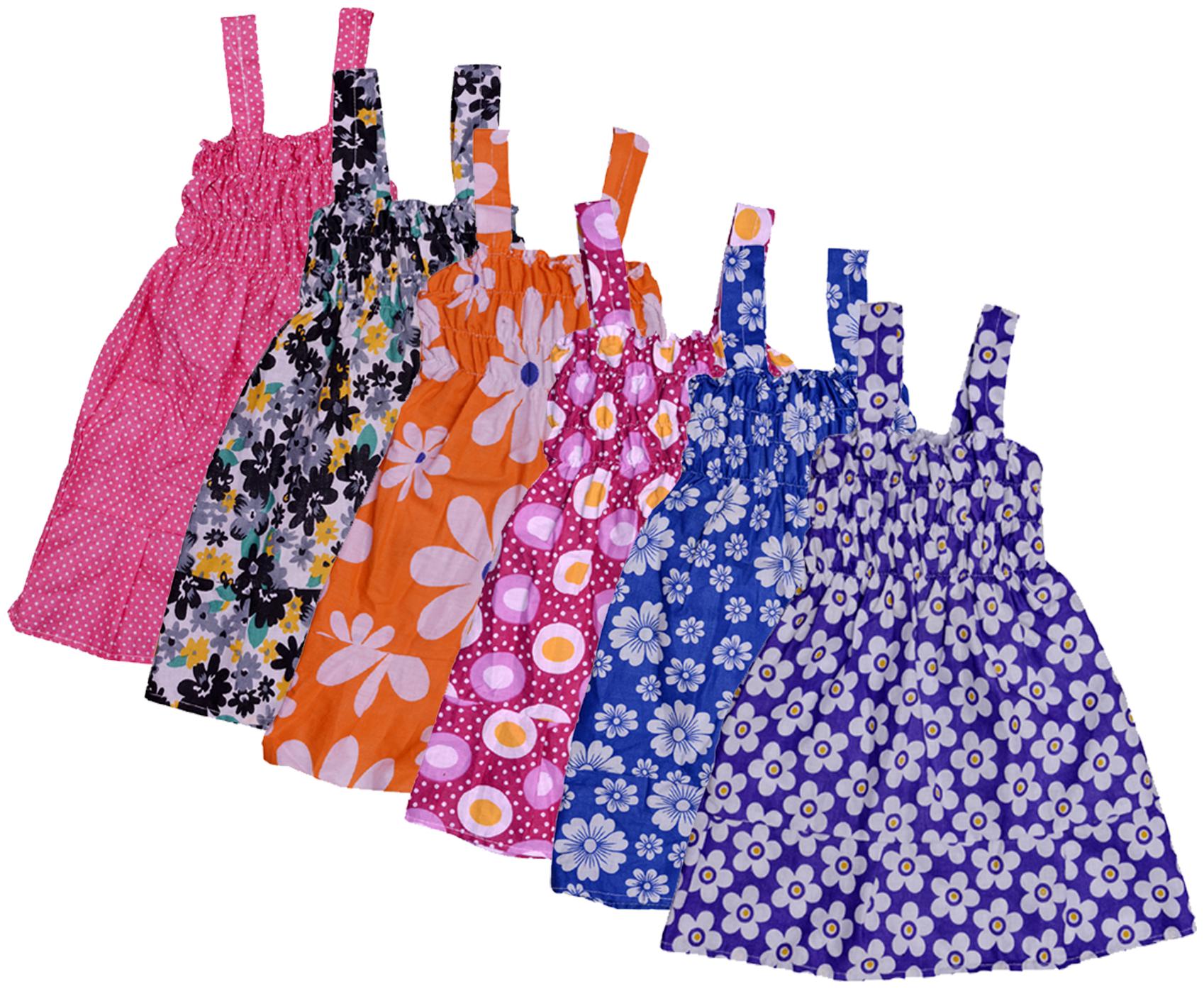 

Indiweaves Baby girl Cotton Printed Princess frock - Multi