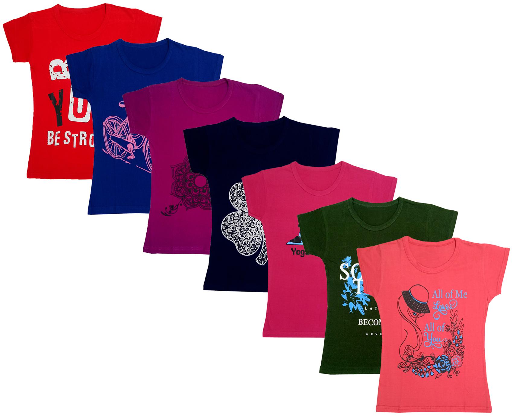 

Indiweaves Girl Cotton Printed T shirt - Multi