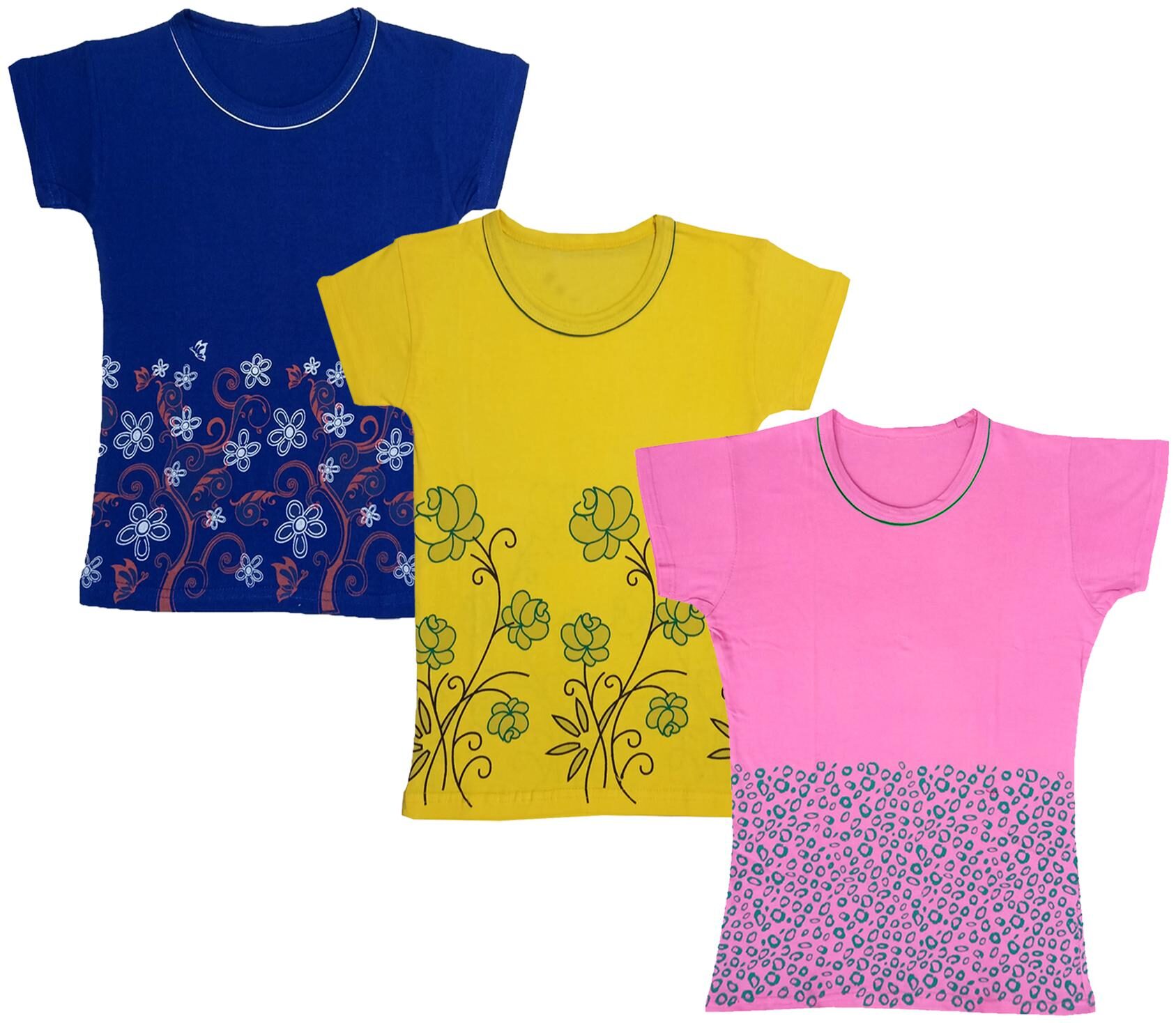 

Indiweaves Girl Cotton Printed T shirt - Multi