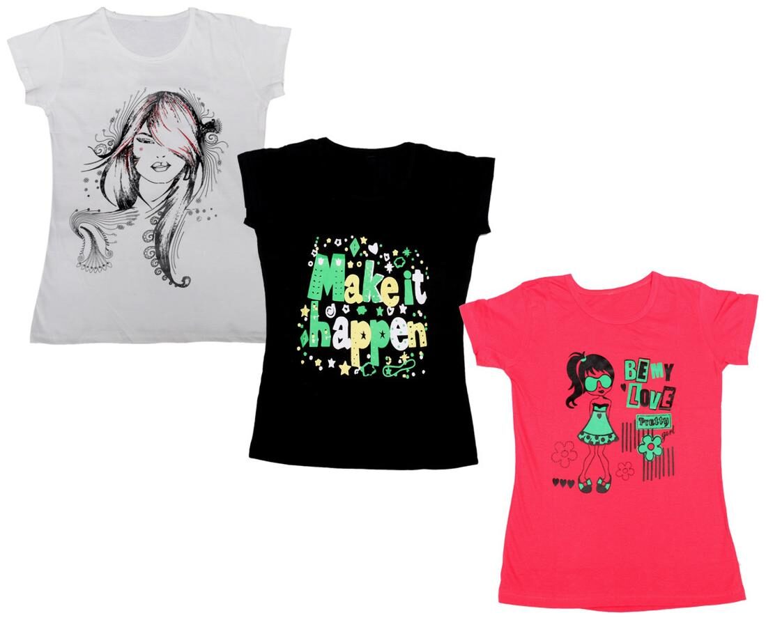 

Indiweaves Girl Cotton Printed T shirt - Multi