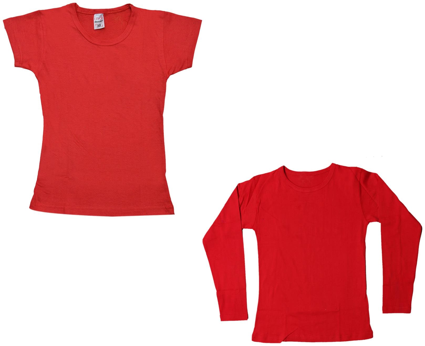 

Indiweaves Girl Cotton Solid T shirt - Multi