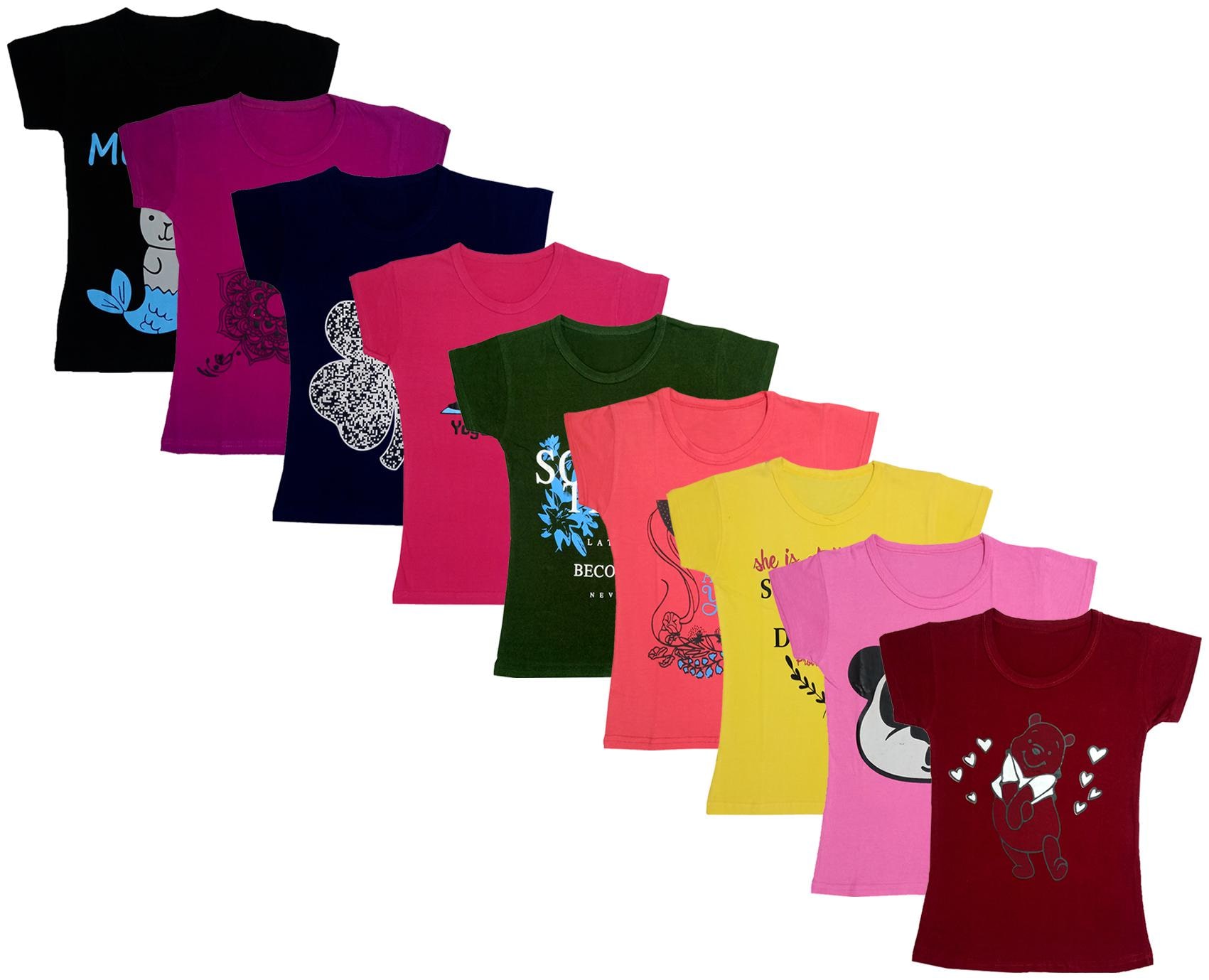 

Indiweaves Girl Cotton Printed T shirt - Multi