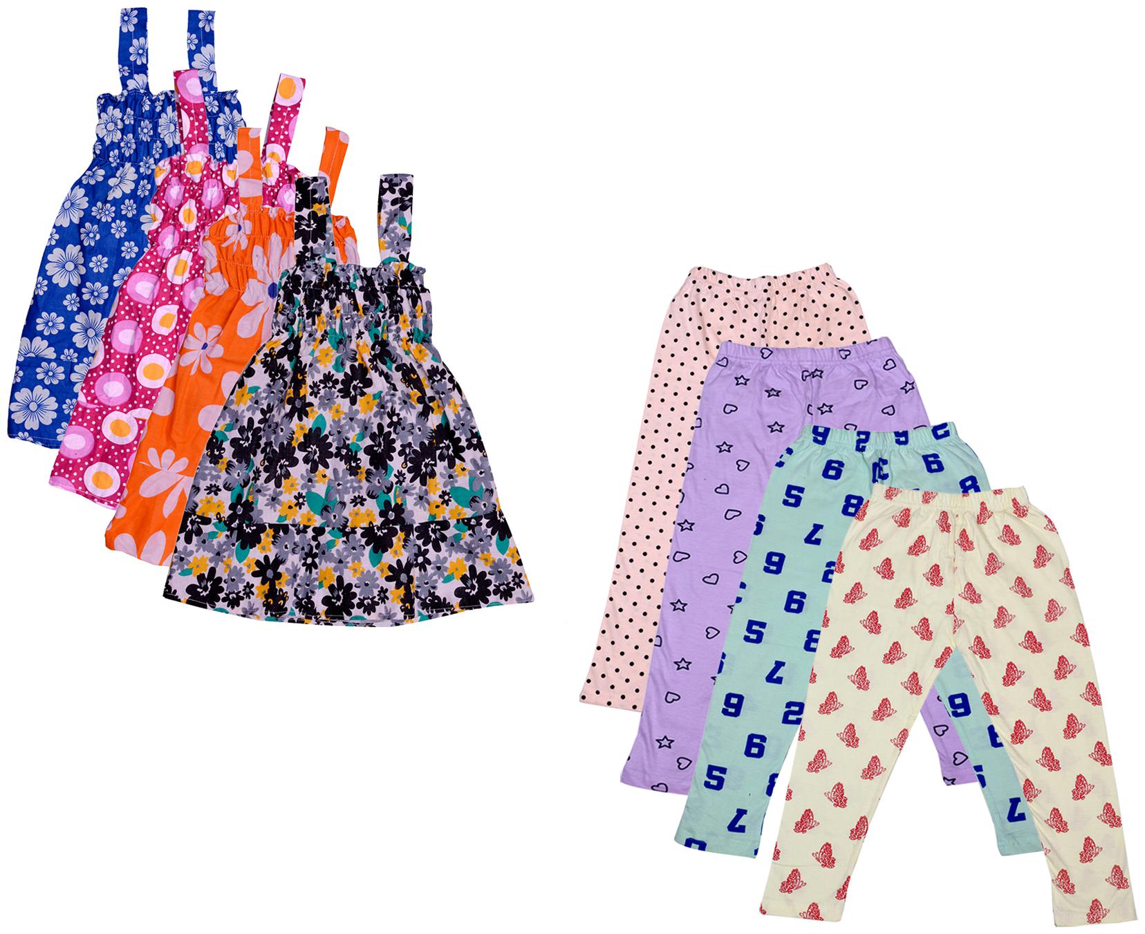 

Indiweaves Girl Cotton Top Bottom Set - Multi
