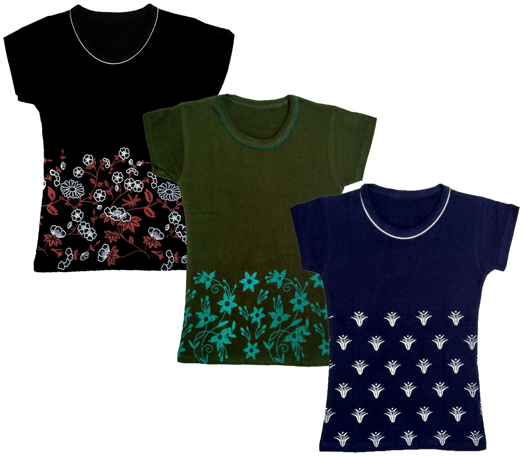 

Indiweaves Girl Cotton Printed T shirt - Multi