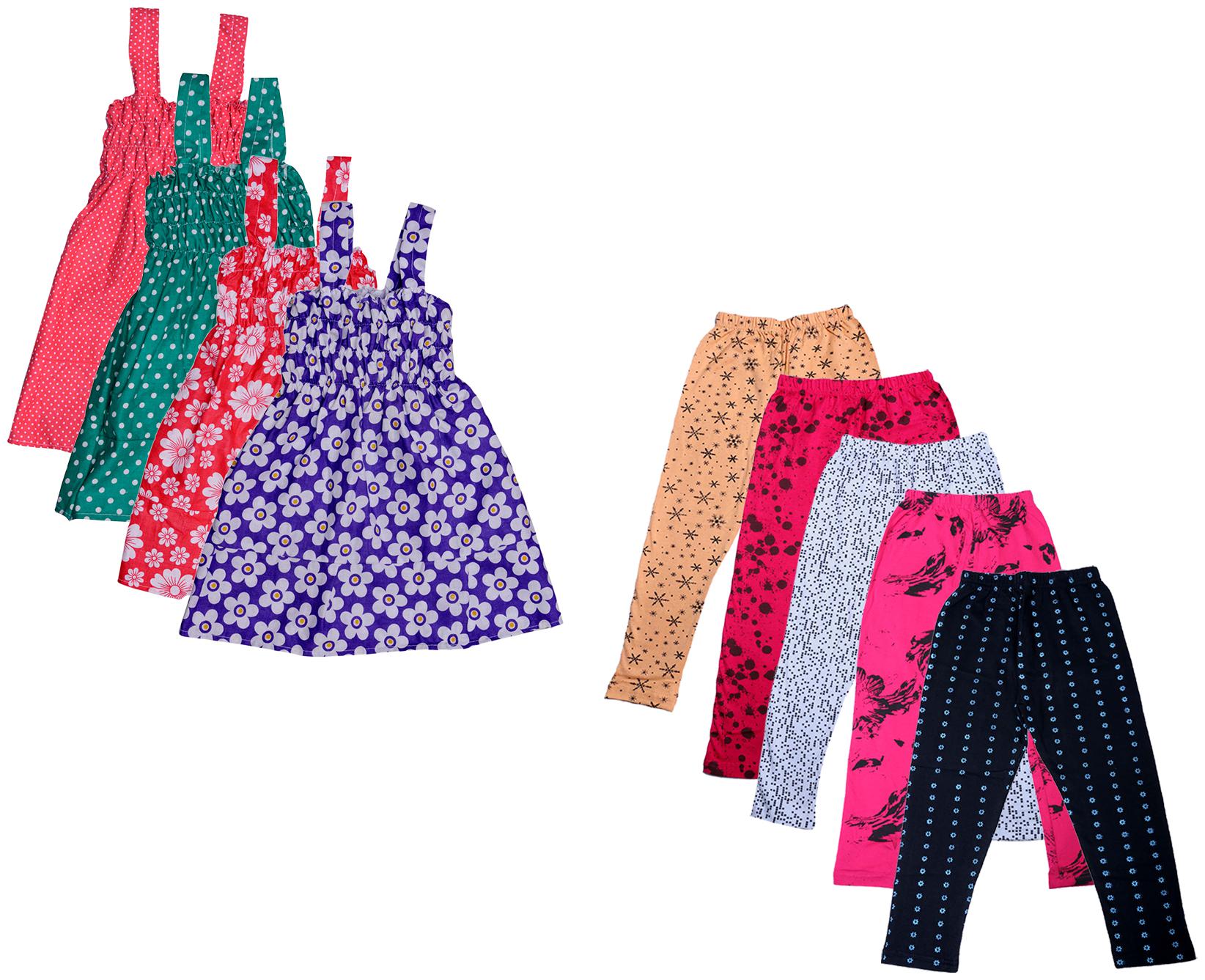 

Indiweaves Girl Cotton Top Bottom Set - Multi