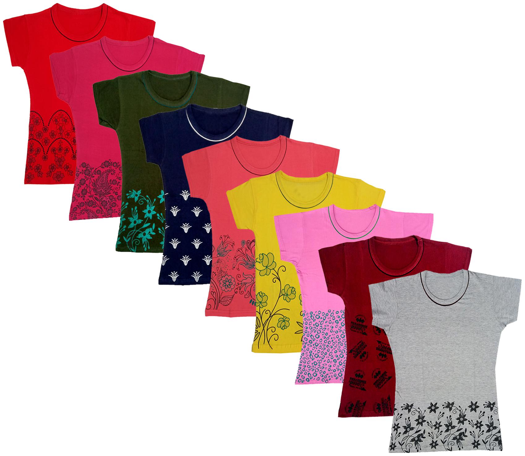 

Indiweaves Girl Cotton Printed T shirt - Multi