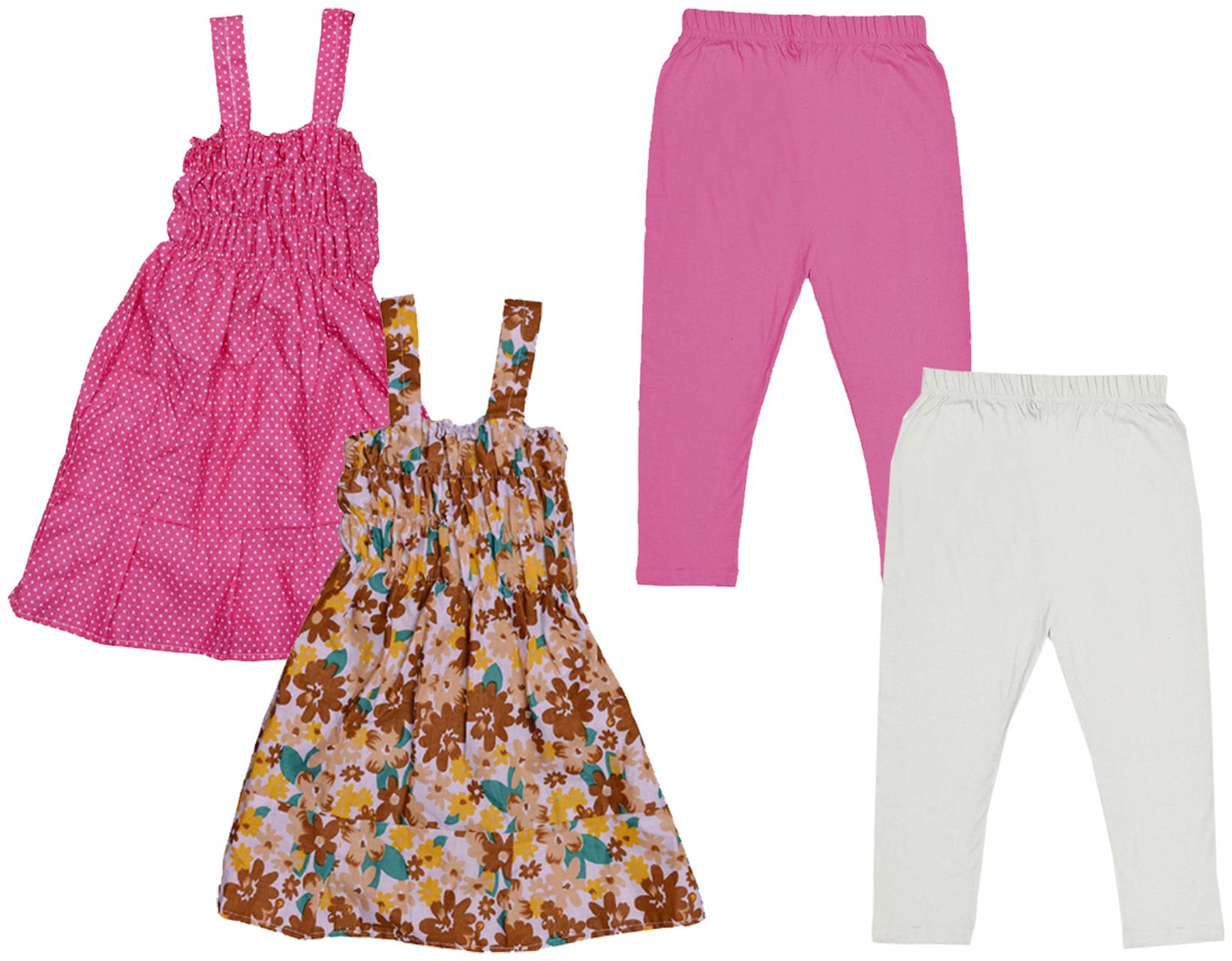 

Indiweaves Girl Cotton Top Bottom Set - Multi