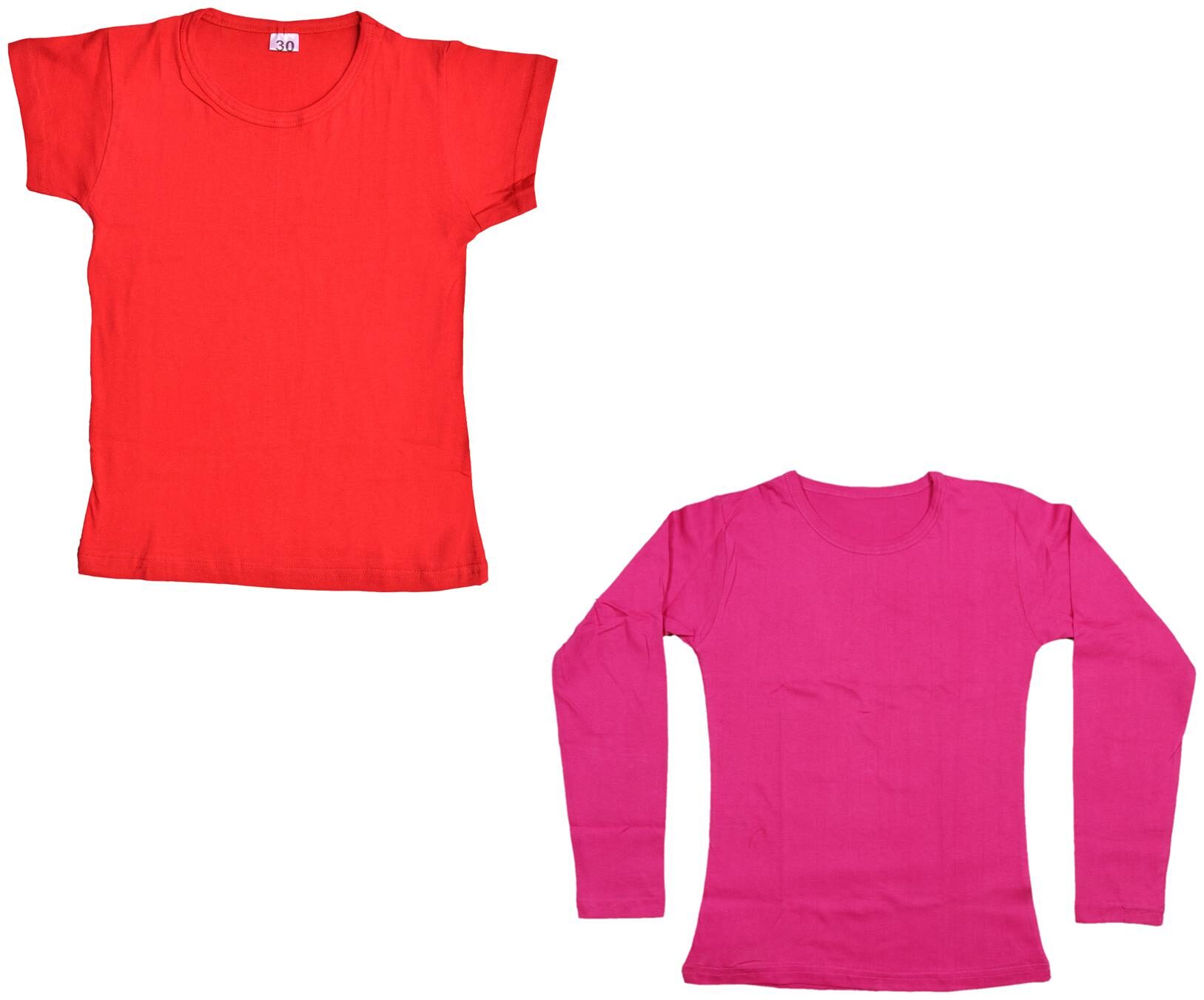 

Indiweaves Girl Cotton Solid T shirt - Multi