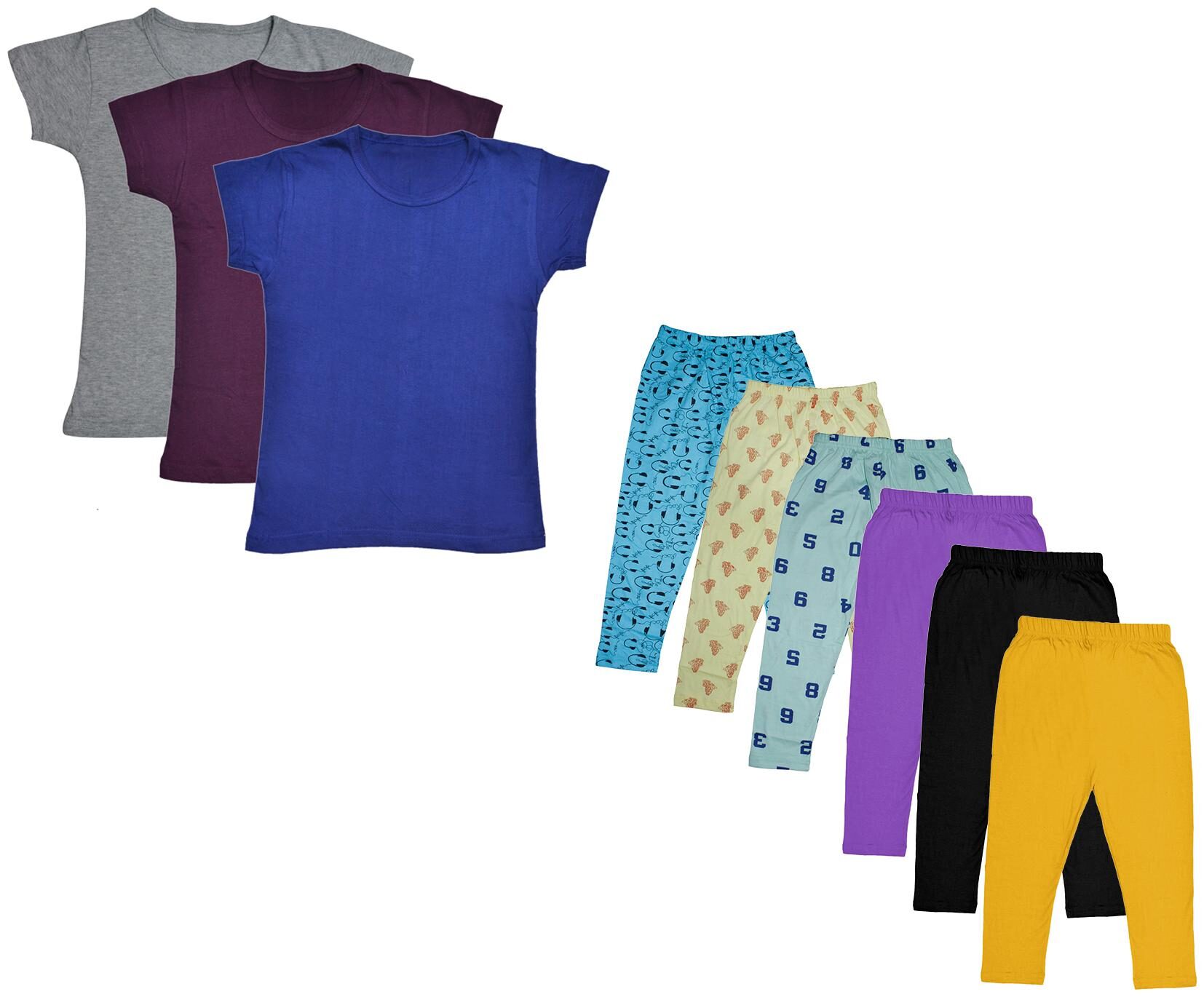 

Indiweaves Girl Cotton Top Bottom Set - Multi