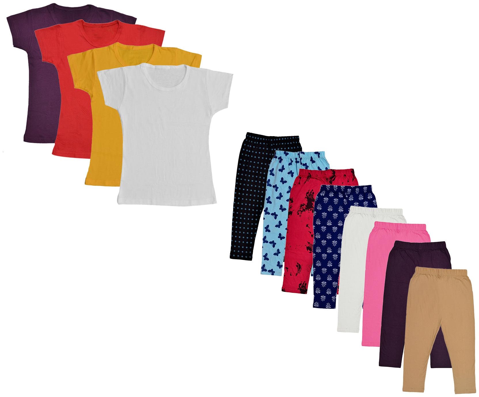 

Indiweaves Girl Cotton Top Bottom Set - Multi
