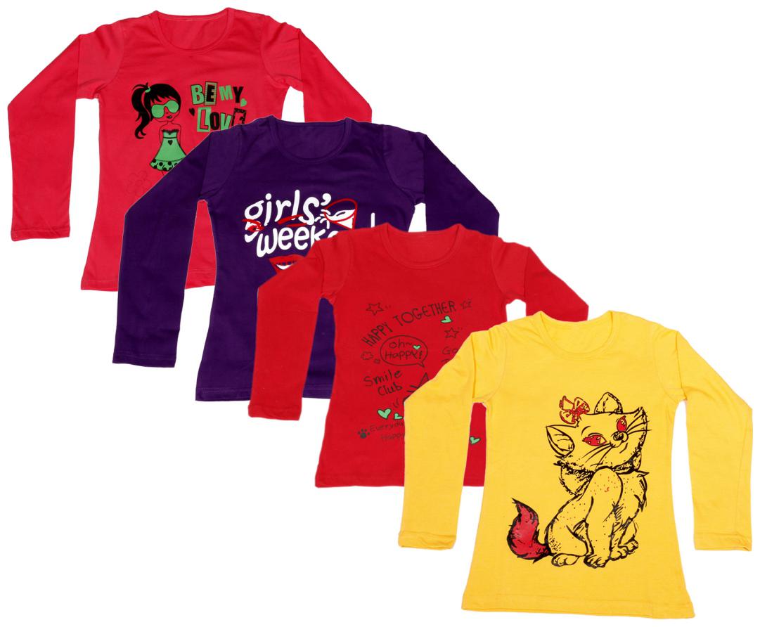 

Indiweaves Girl Cotton Printed T shirt - Multi