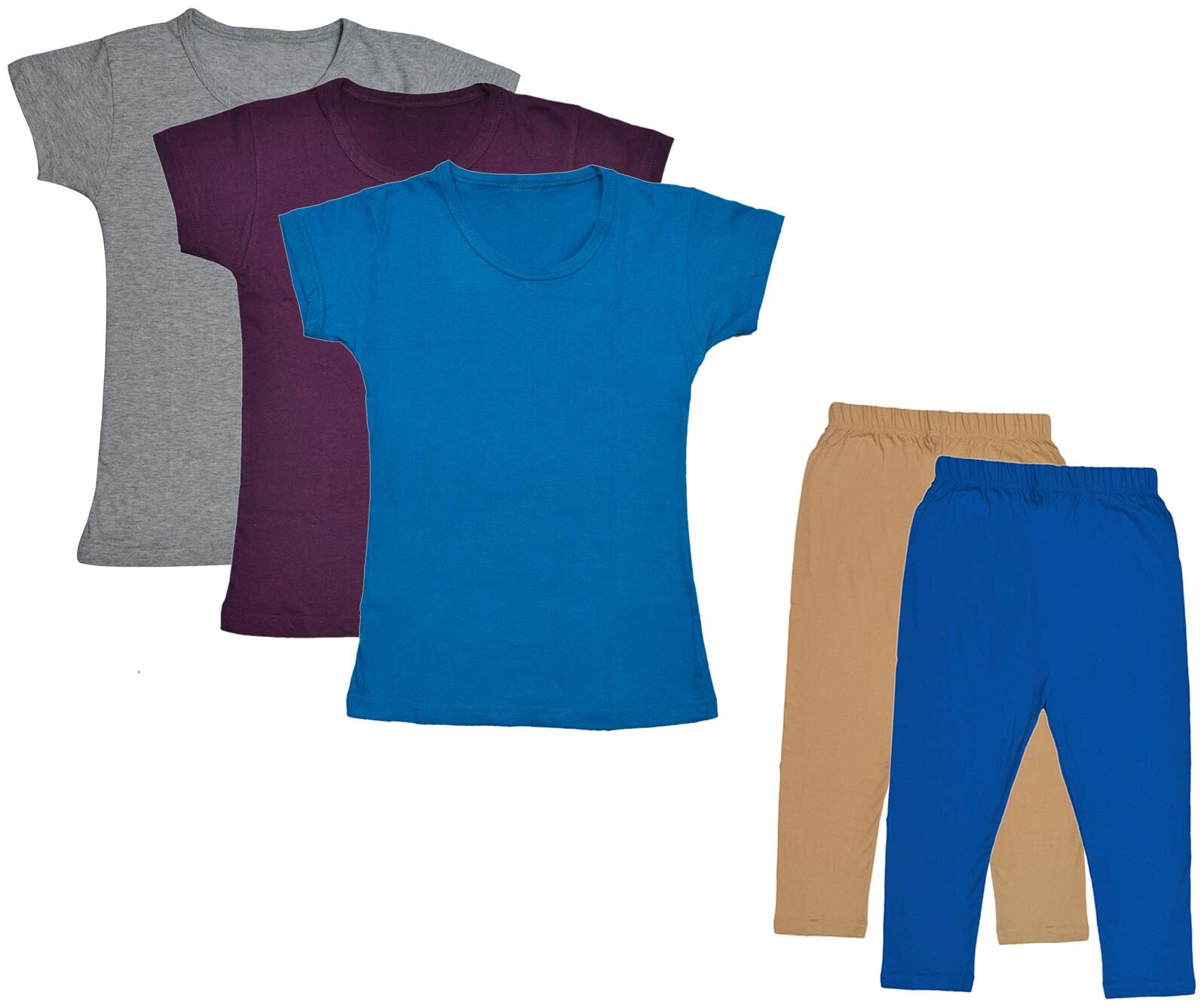 

Indiweaves Girl Cotton Top Bottom Set - Multi