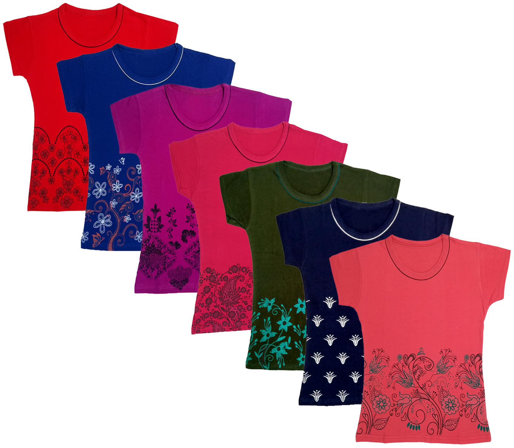 

Indiweaves Girl Cotton Printed T shirt - Multi