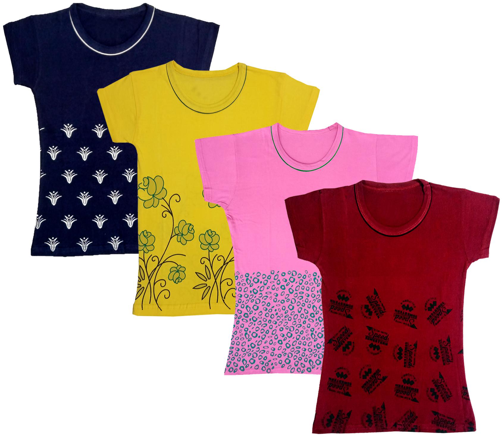 

Indiweaves Girl Cotton Printed T shirt - Multi