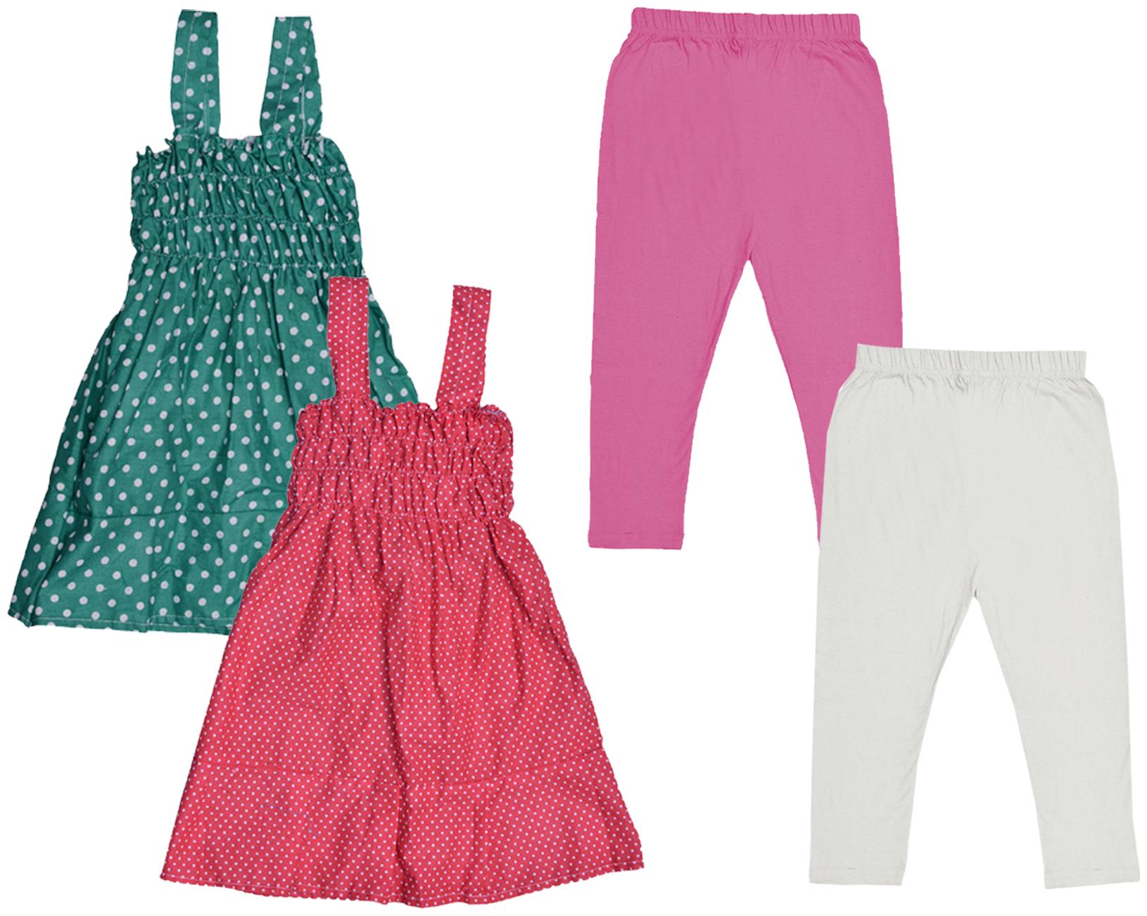 

Indiweaves Girl Cotton Top Bottom Set - Multi