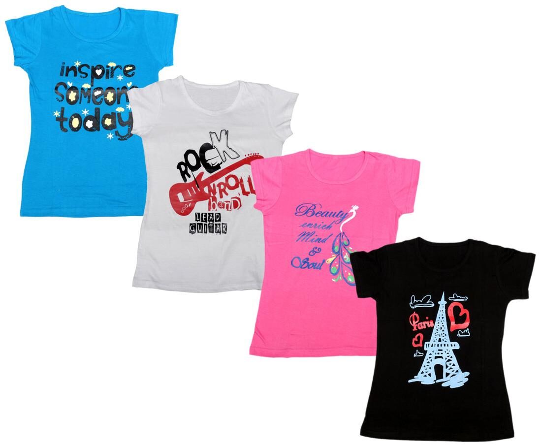 

Indiweaves Girl Cotton Printed T shirt - Multi