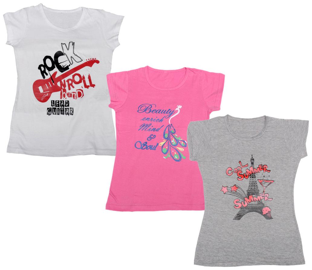 

Indiweaves Girl Cotton Printed T shirt - Multi