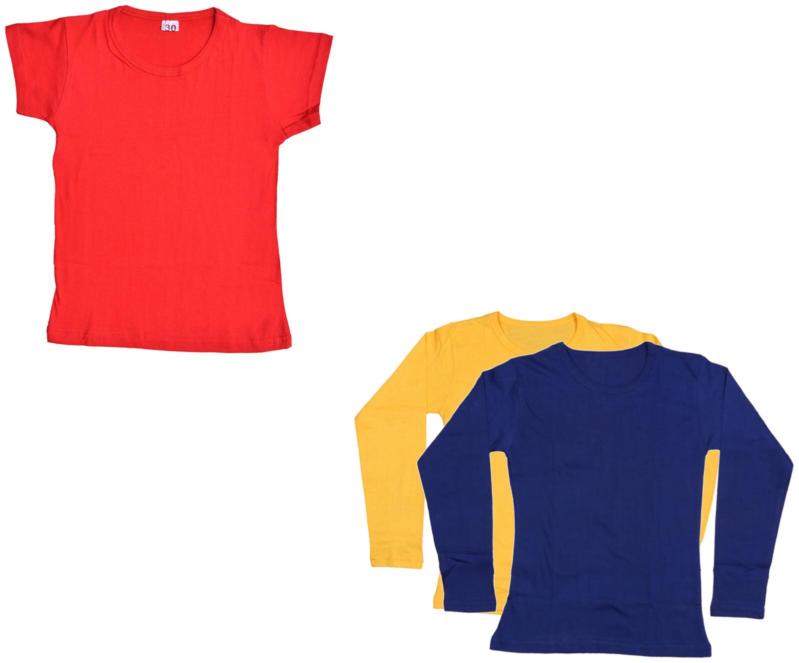 

Indiweaves Girl Cotton Solid T shirt - Multi