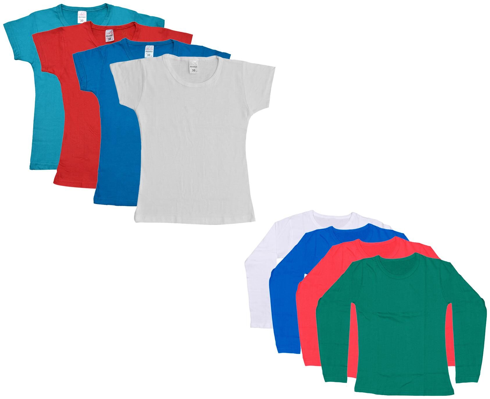 

Indiweaves Girl Cotton Solid T shirt - Multi