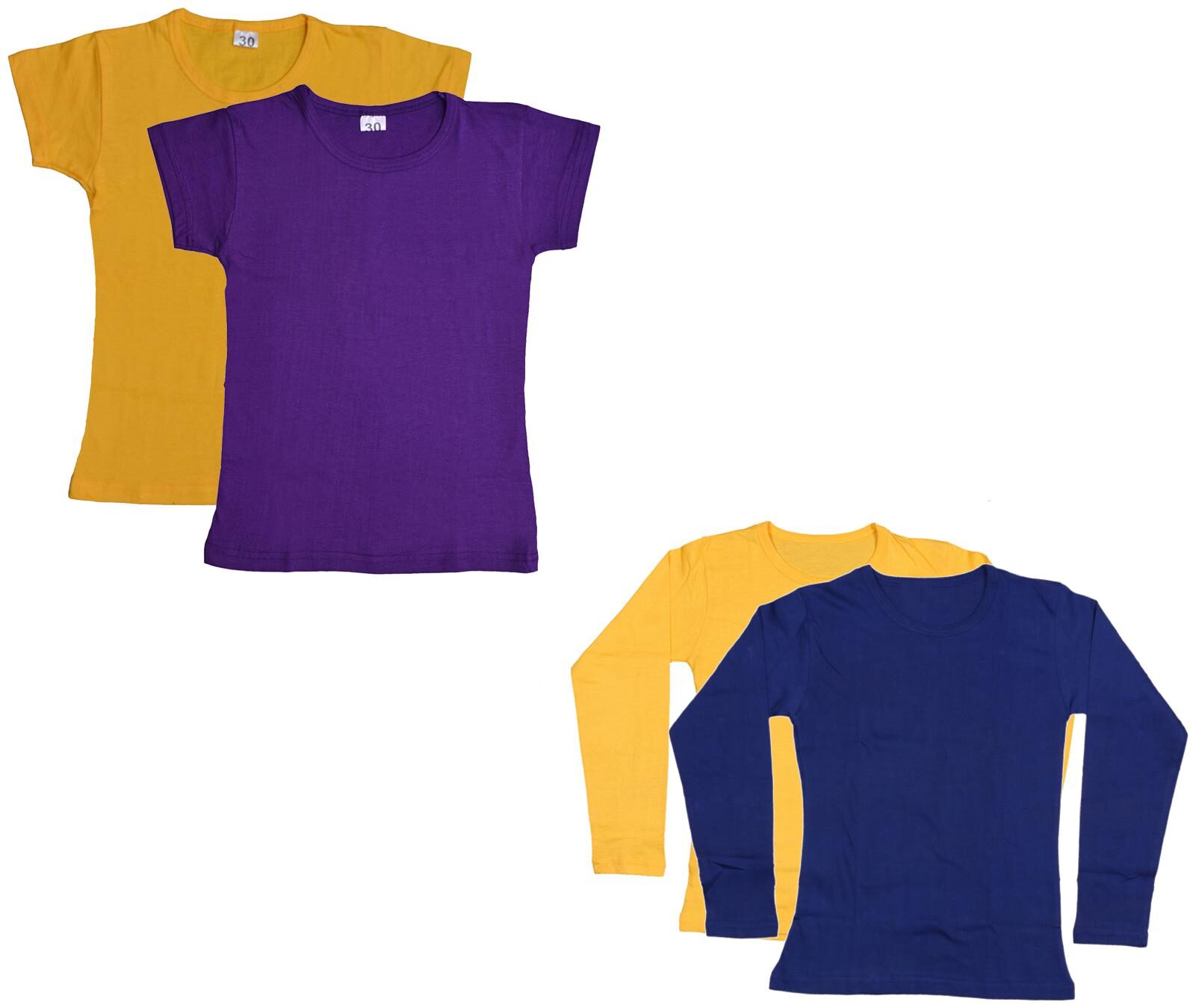 

Indiweaves Girl Cotton Solid T shirt - Multi