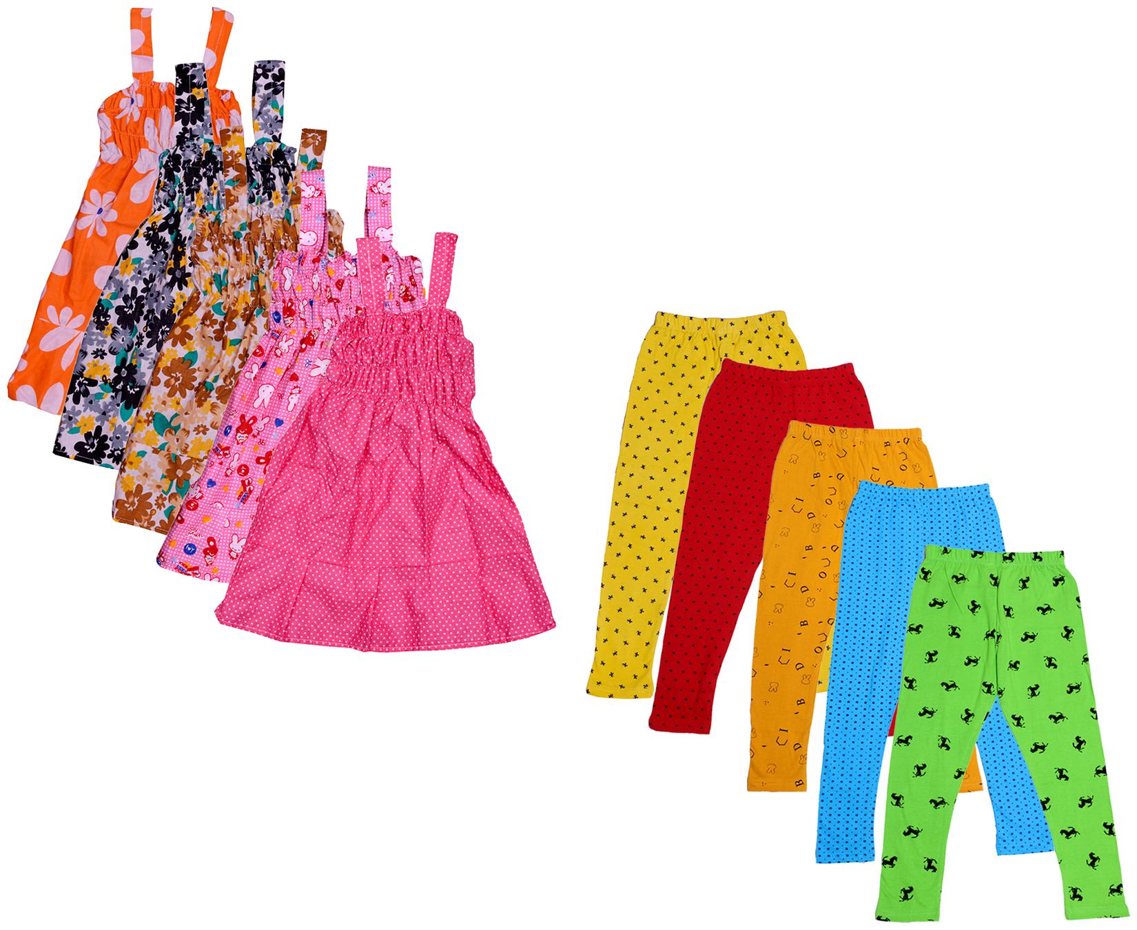 

Indiweaves Girl Cotton Top Bottom Set - Multi